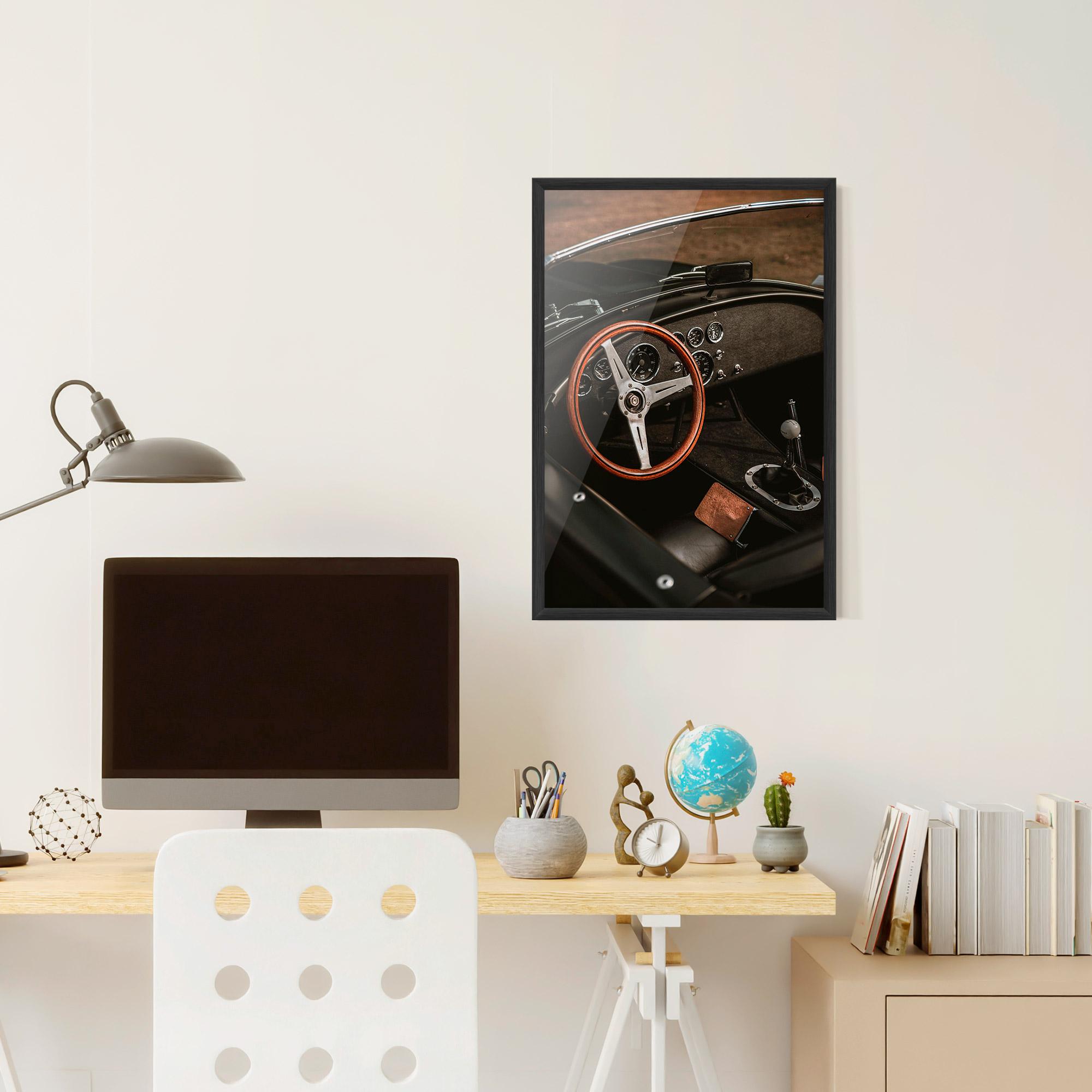 Poster Înrămat Orange Steering Wheel mockup 6