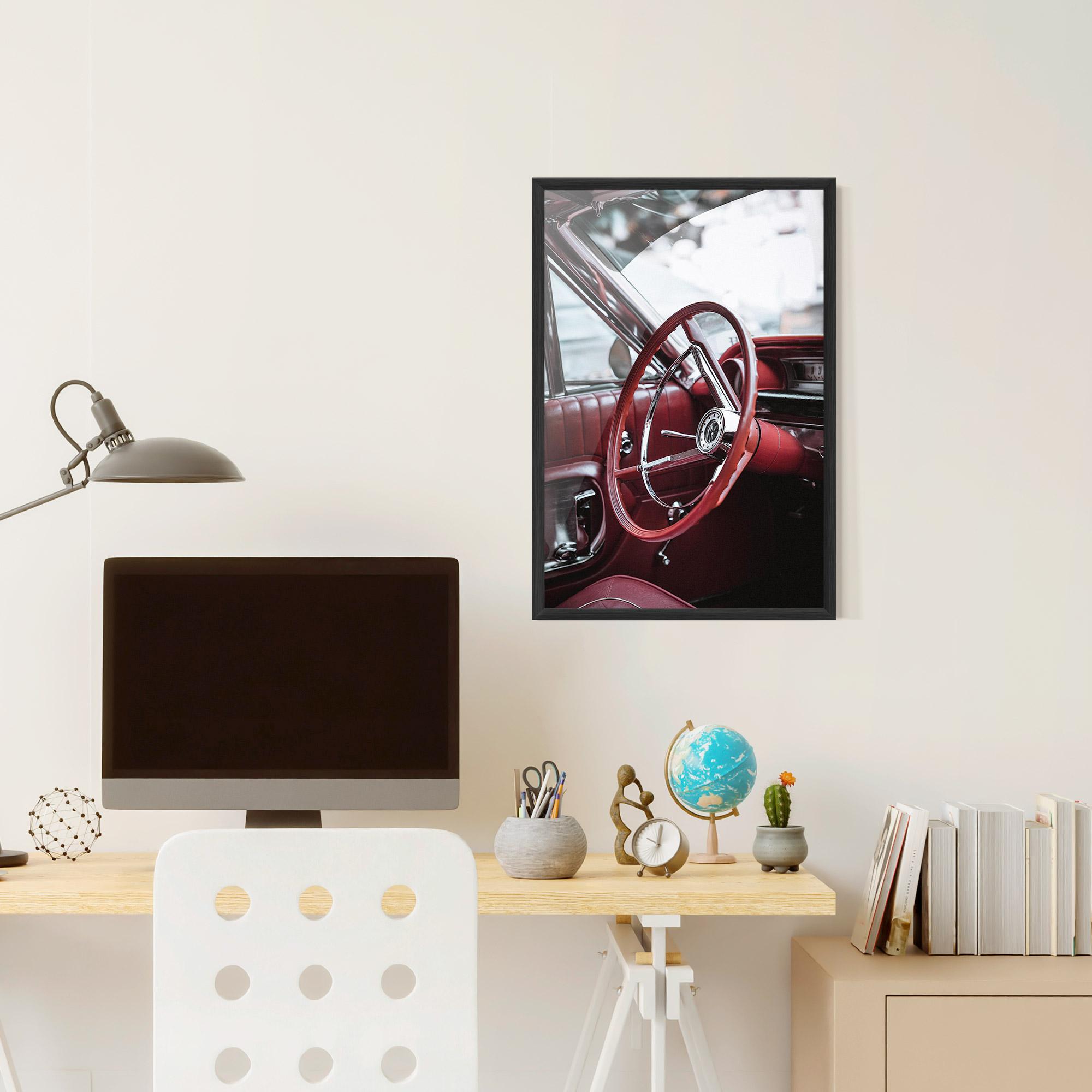 Poster Înrămat Red Steering Wheel mockup 6