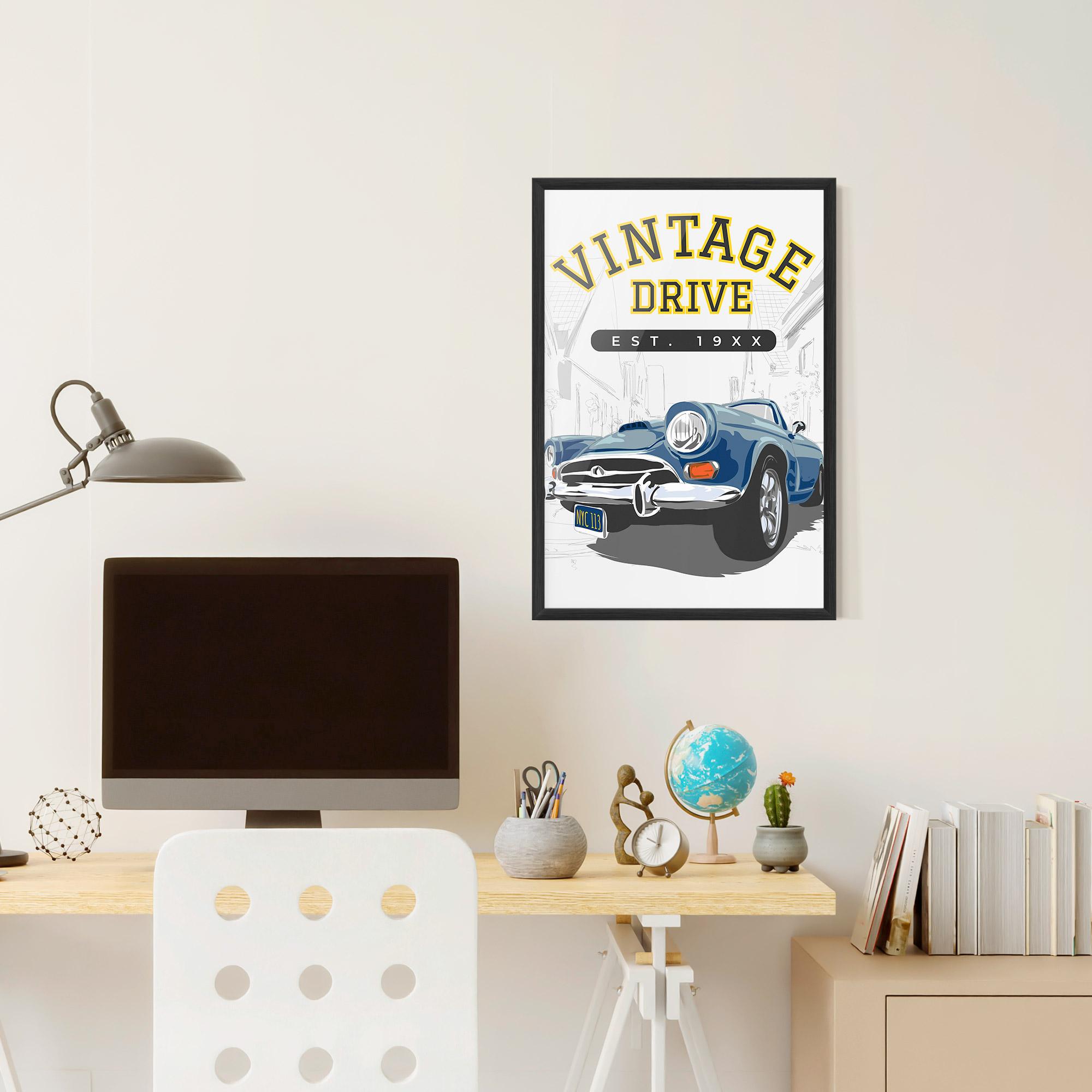 Poster Înrămat Vintage Drive mockup 6