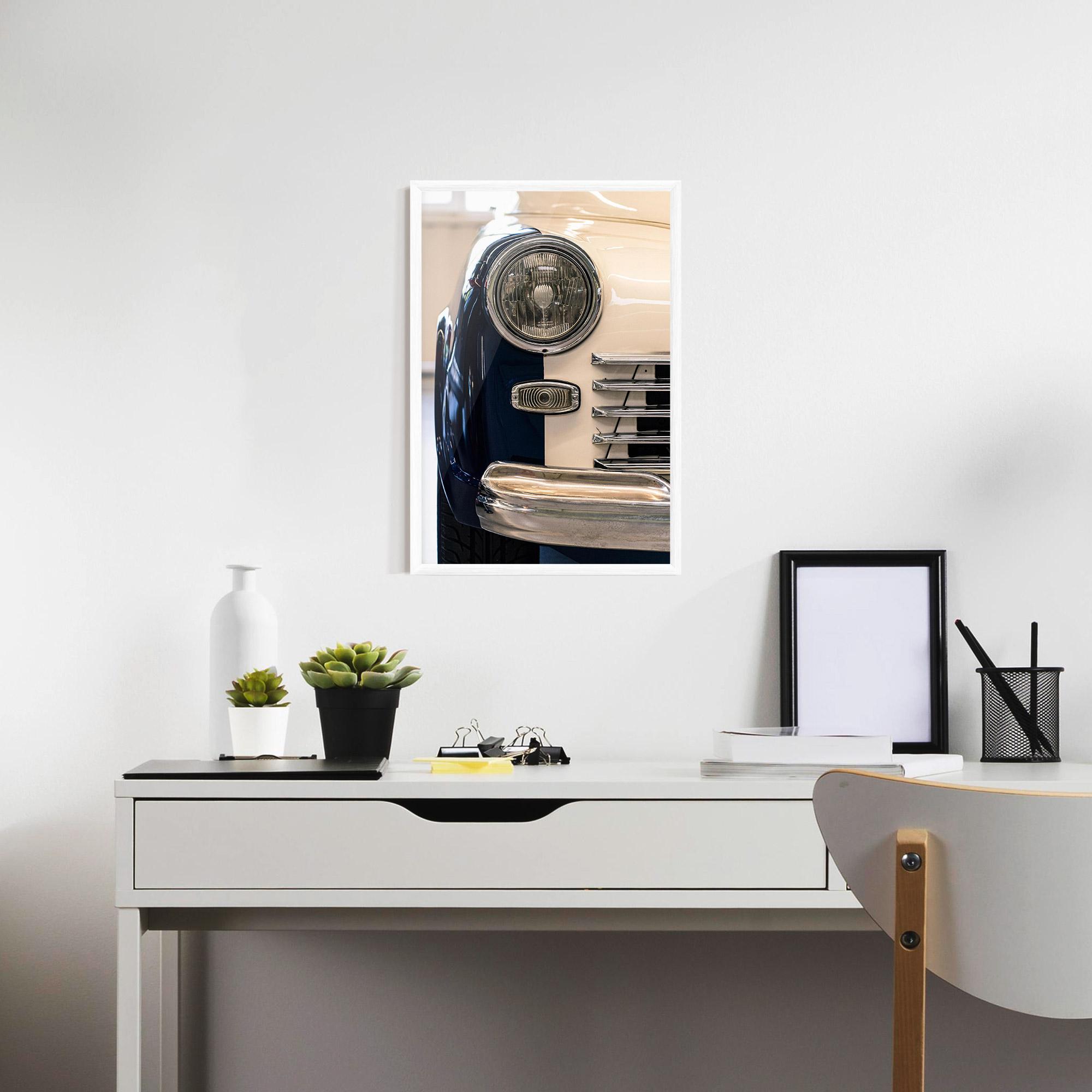 Poster Înrămat Blue White Car mockup 7