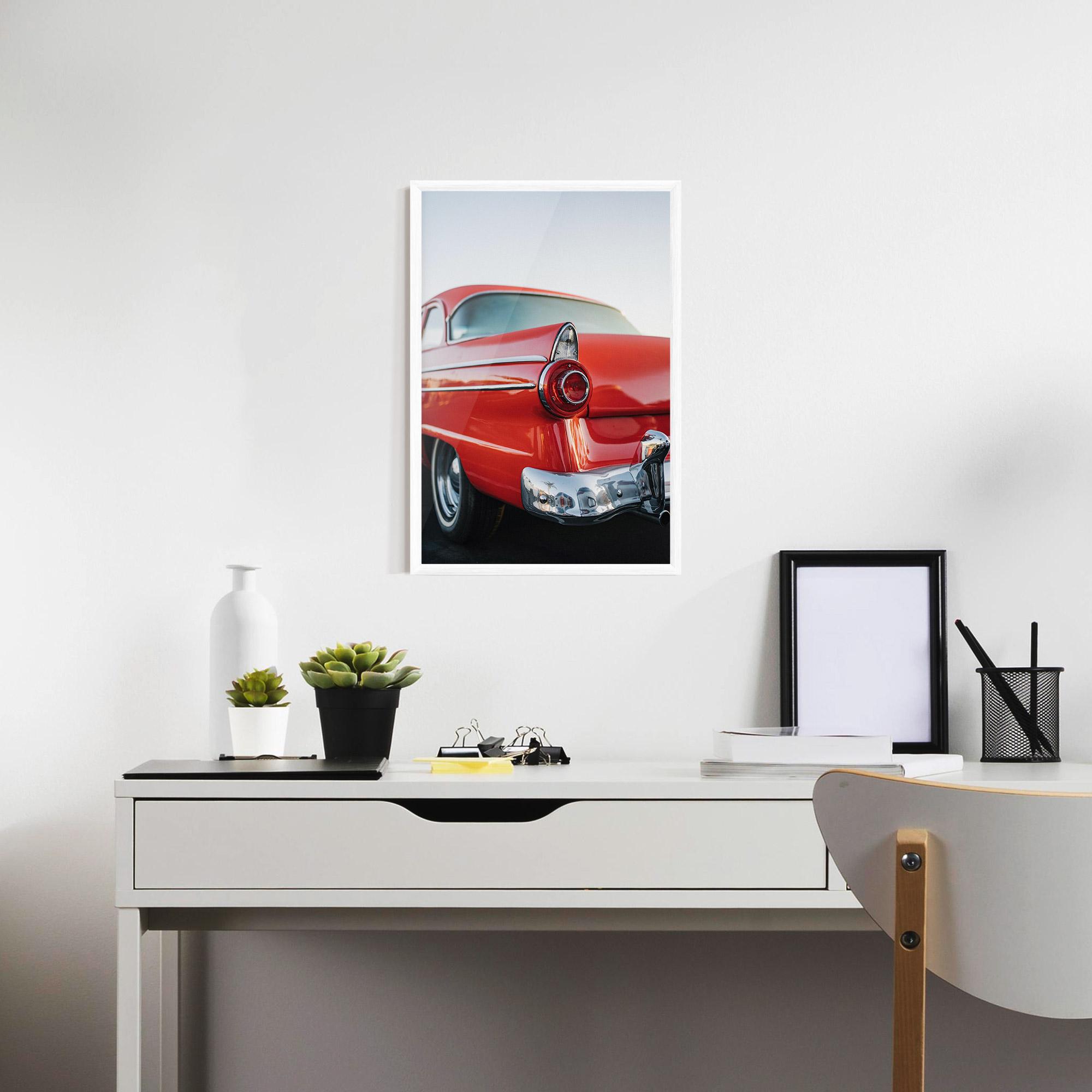 Poster Înrămat Car Classic Red mockup 7