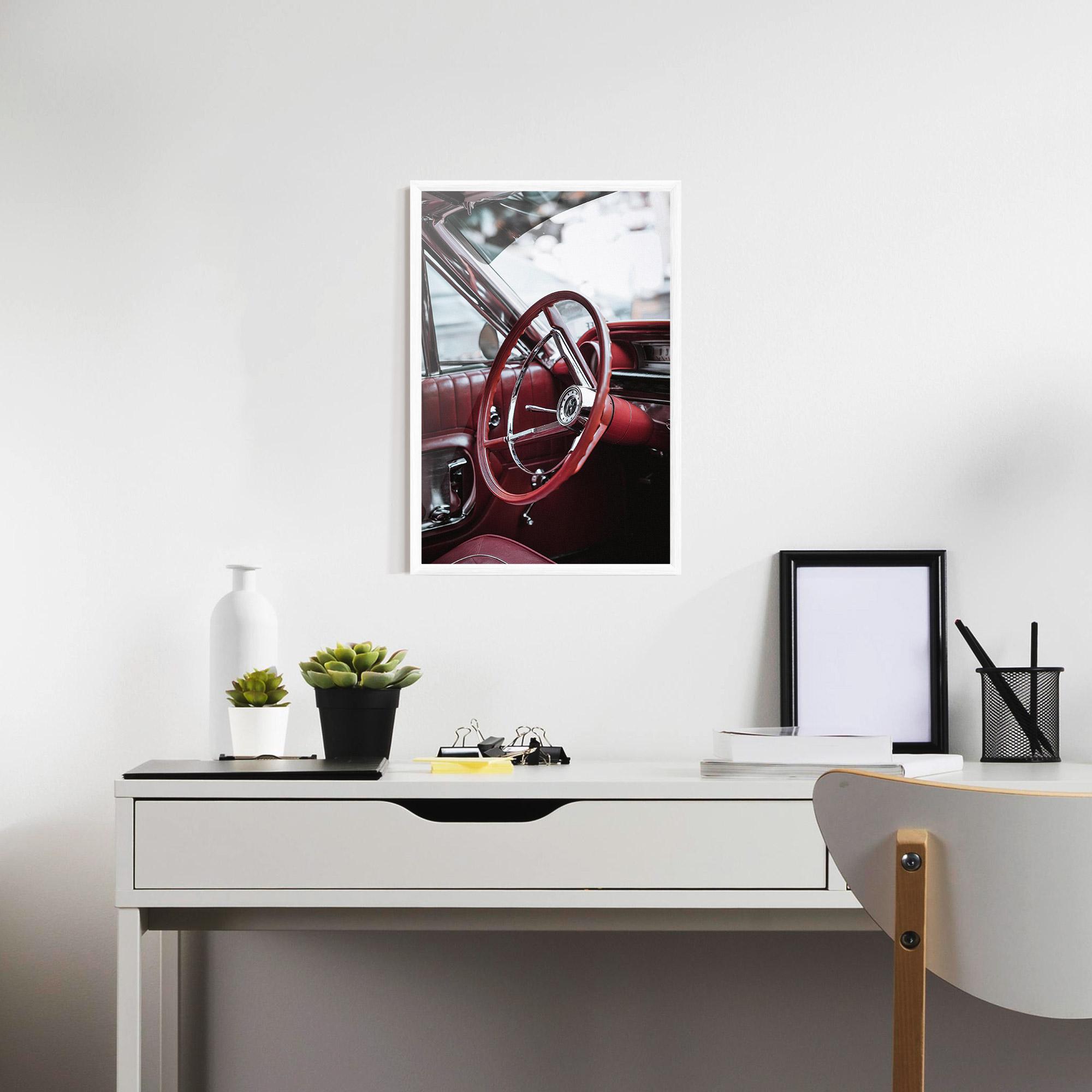Poster Înrămat Red Steering Wheel mockup 7
