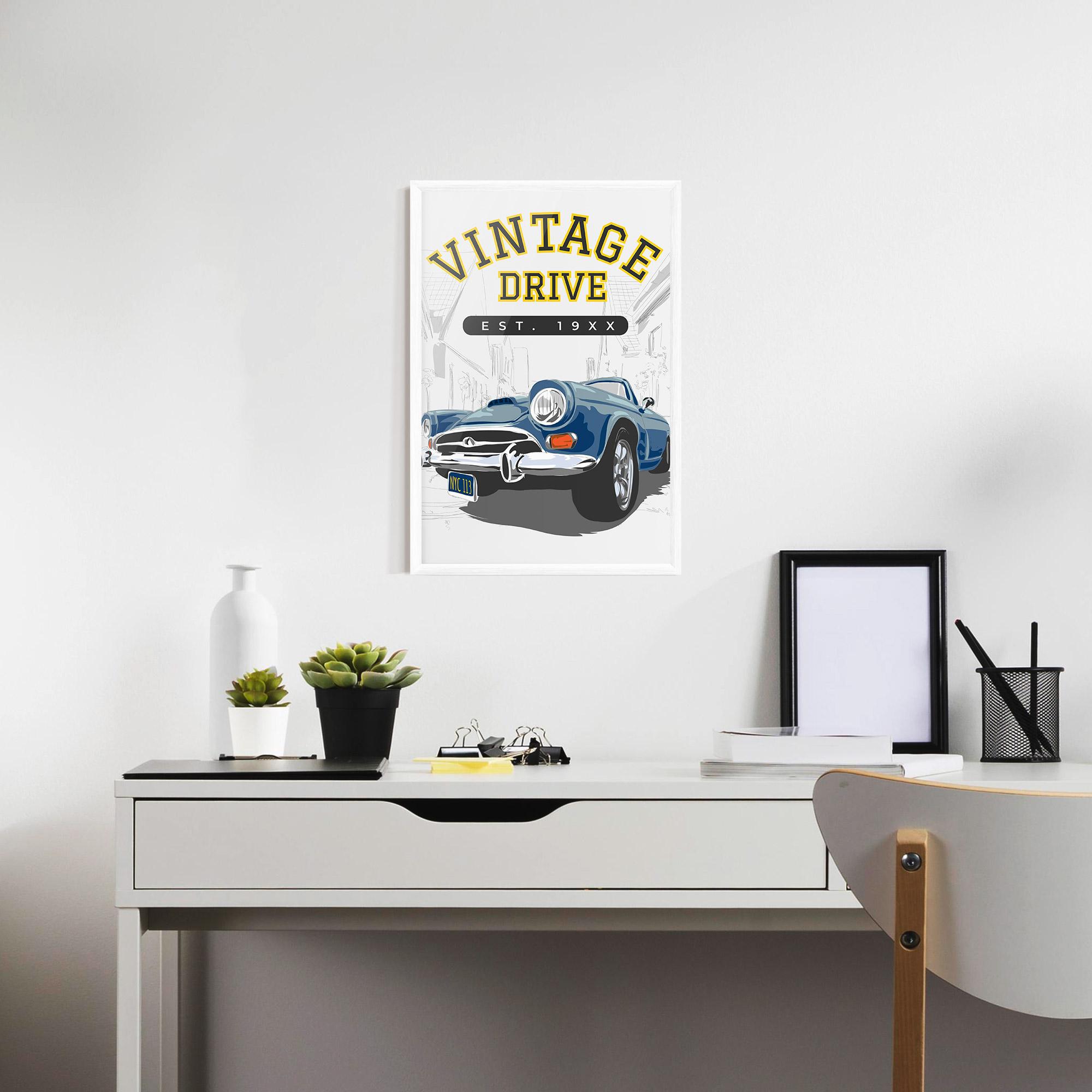 Poster Înrămat Vintage Drive mockup 7