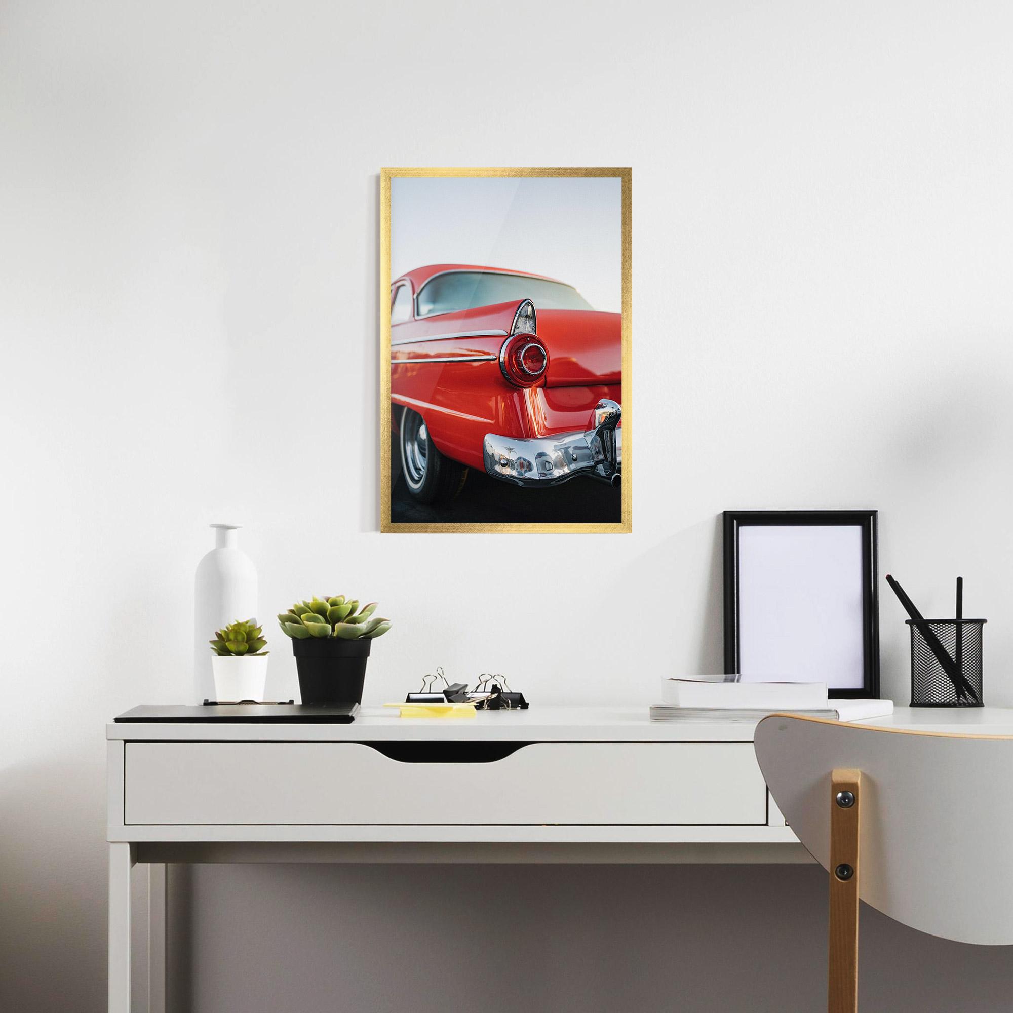 Poster Înrămat Car Classic Red mockup 7