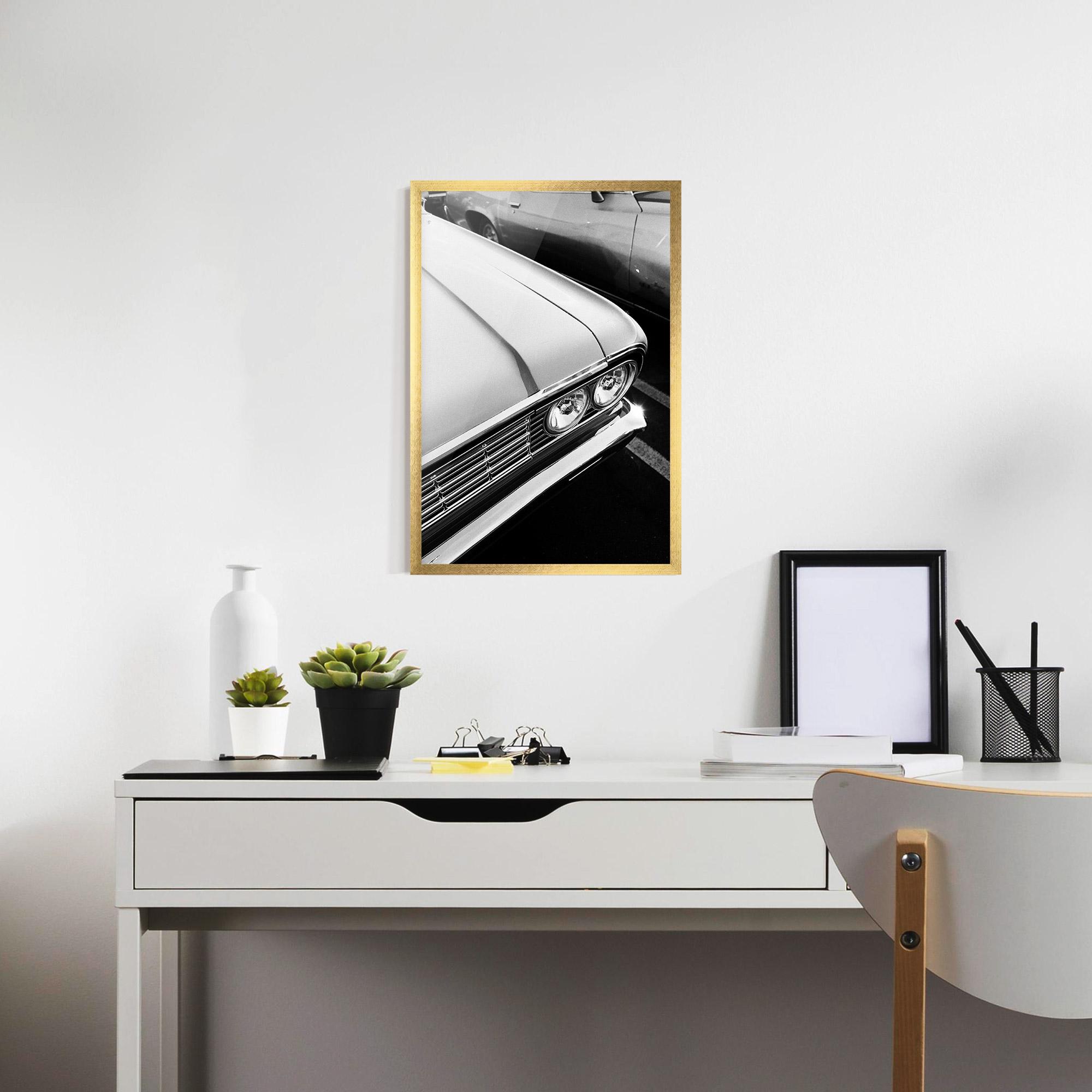 Poster Înrămat Grey Vintage Car mockup 7