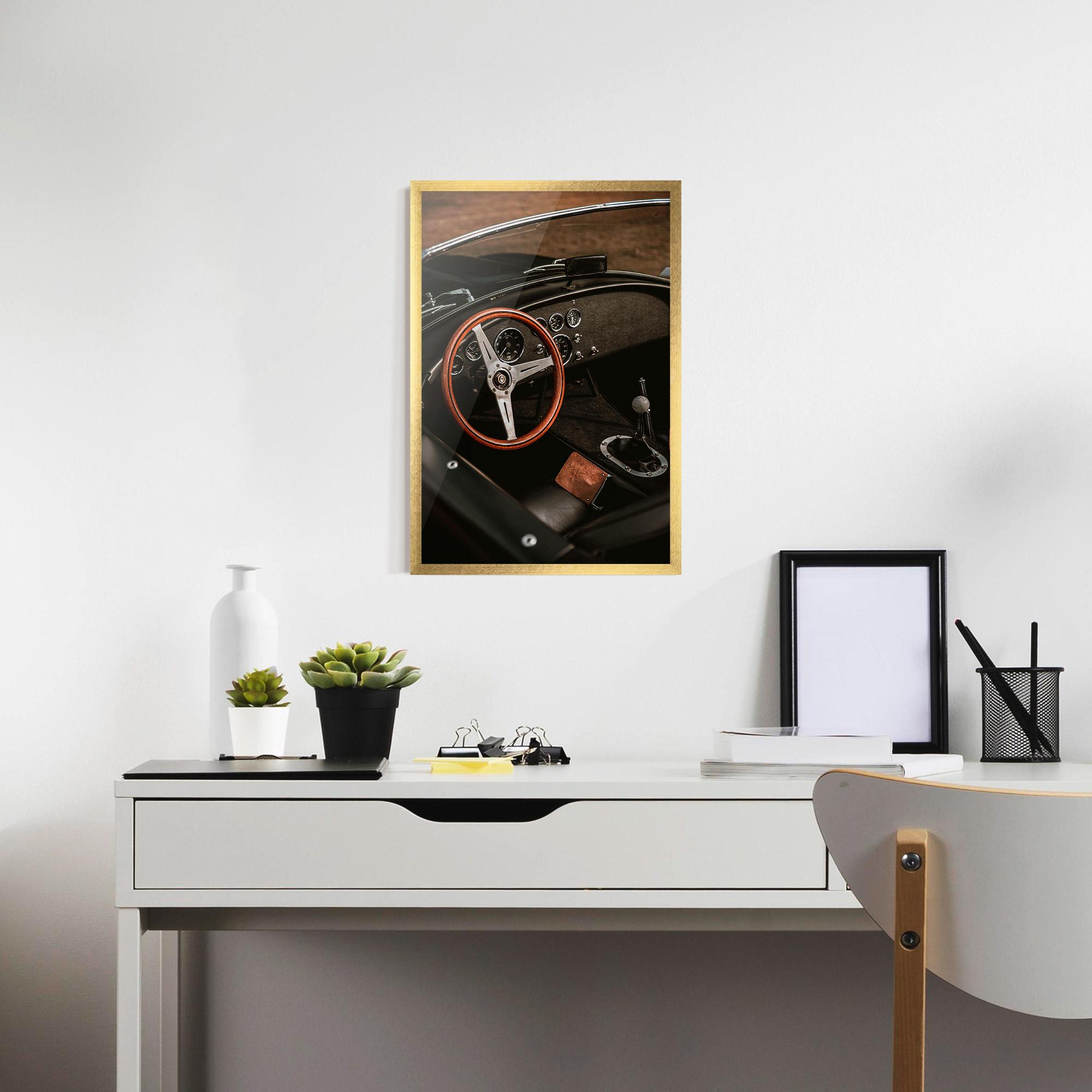 Poster Înrămat Orange Steering Wheel mockup 7