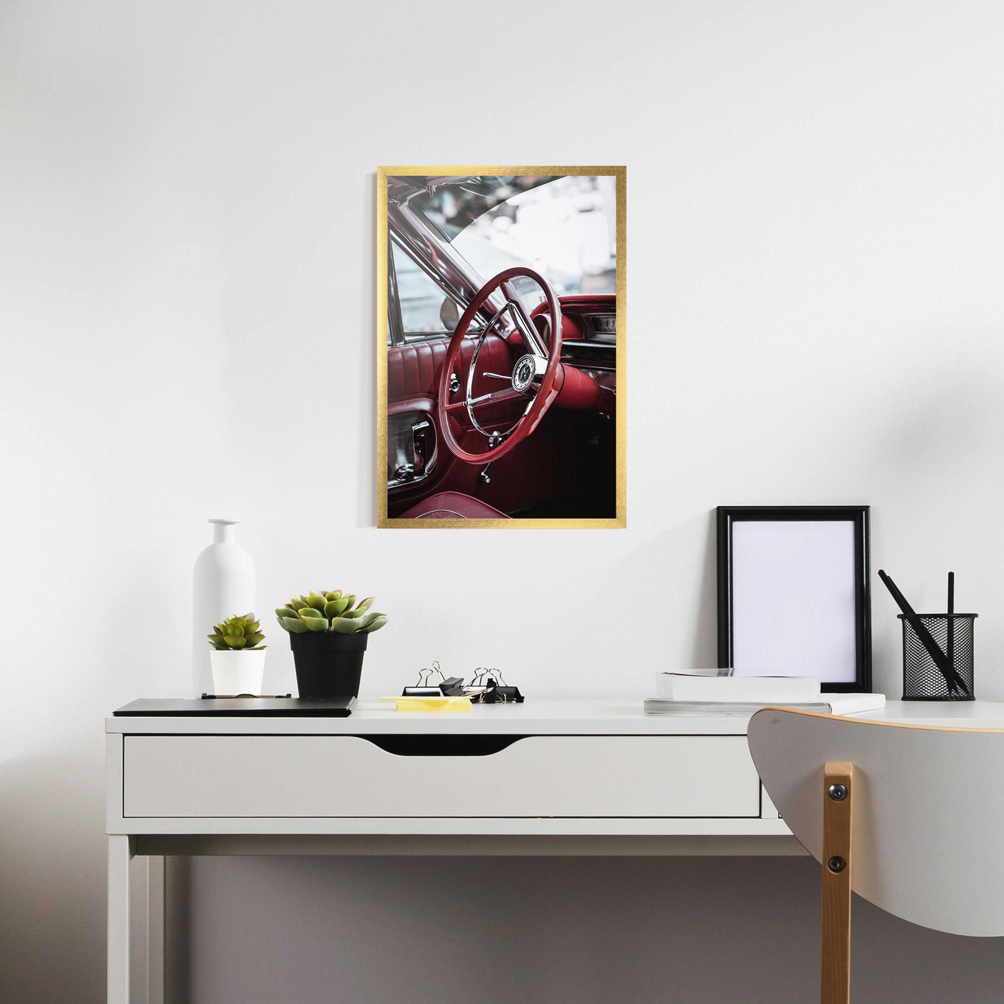 Poster Înrămat Red Steering Wheel mockup 7