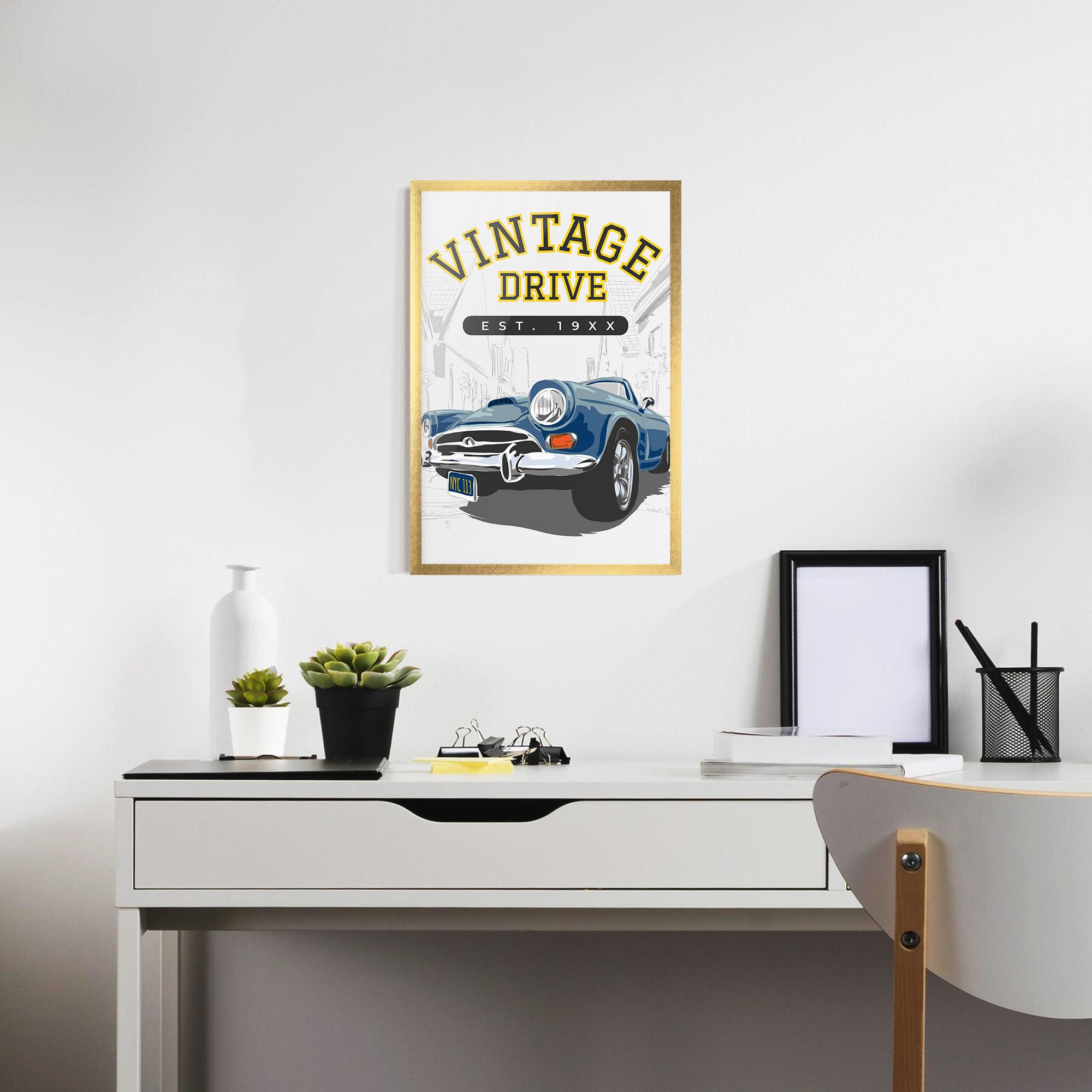 Poster Înrămat Vintage Drive mockup 7
