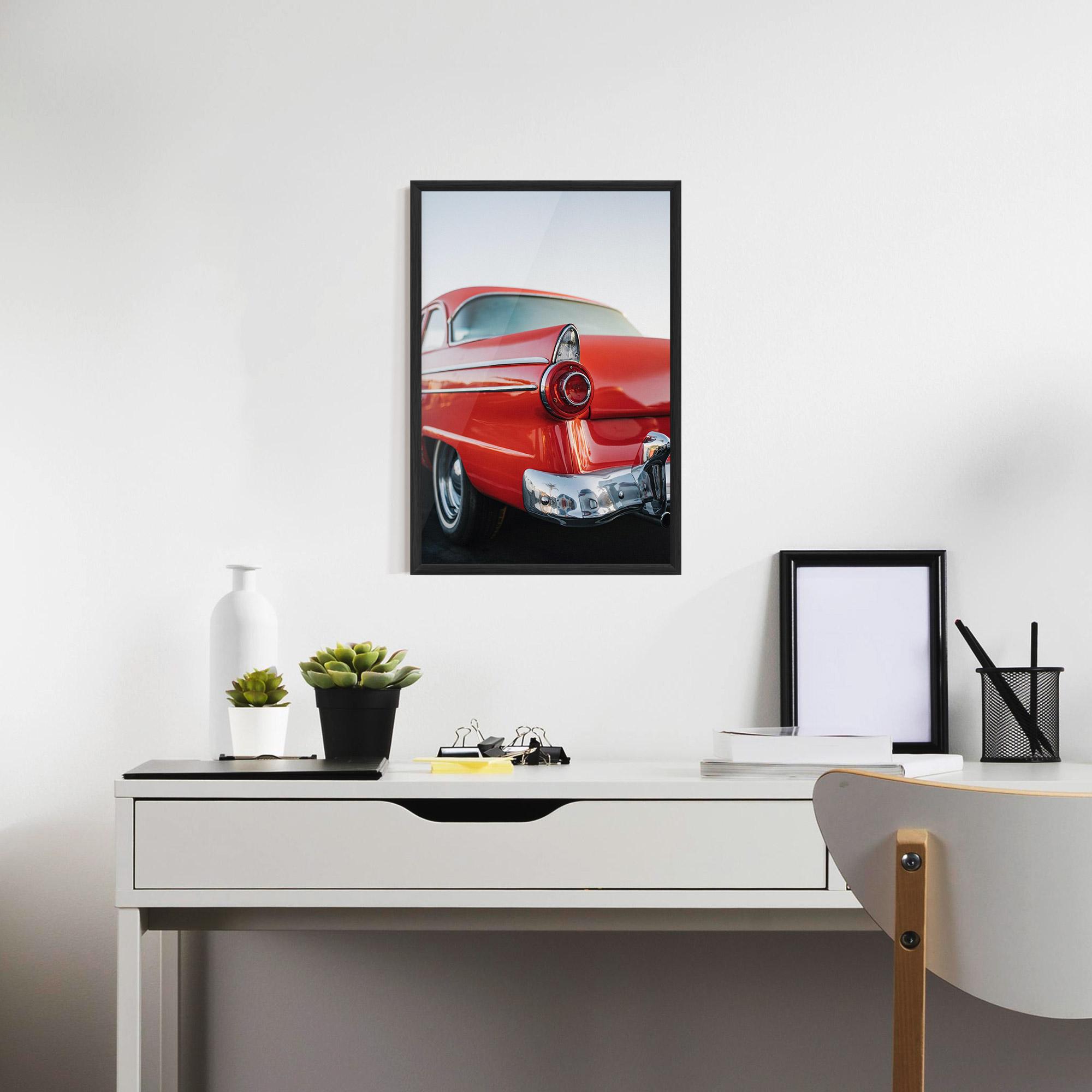 Poster Înrămat Car Classic Red mockup 7