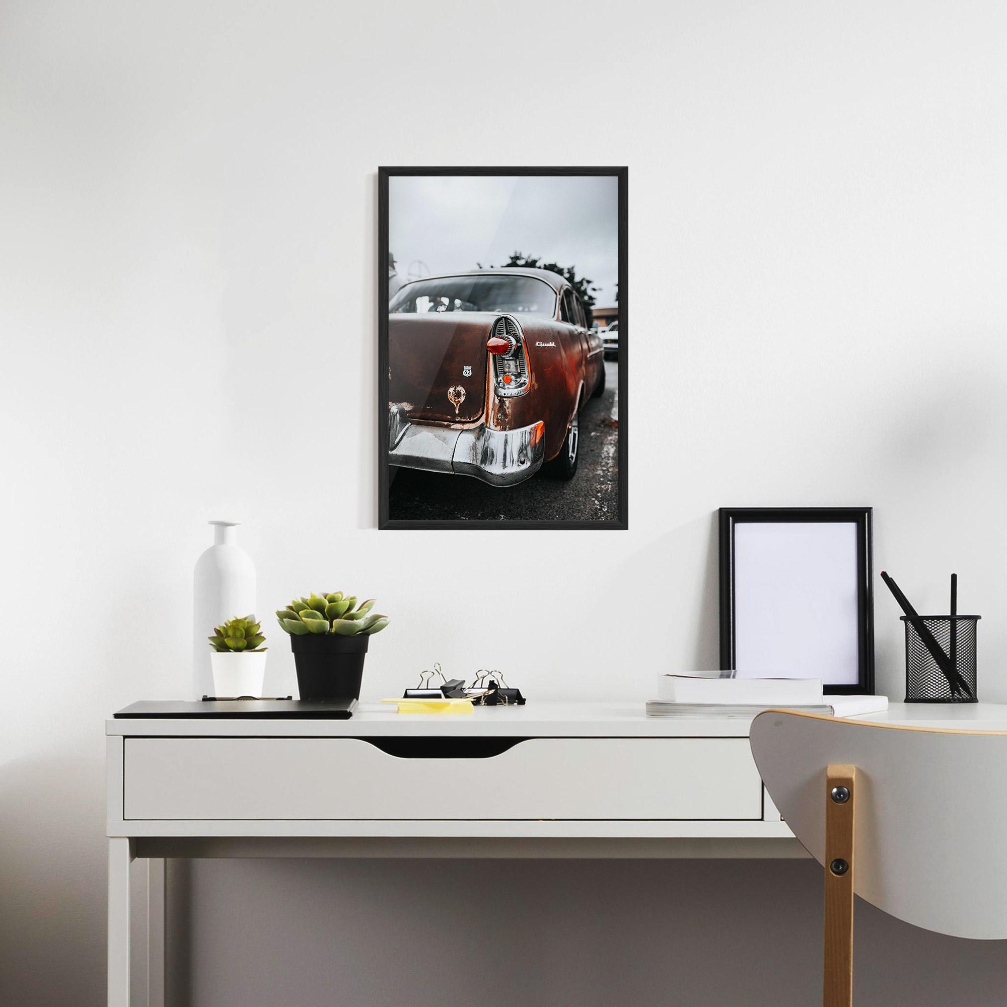 Poster Înrămat Car Old Brown mockup 7