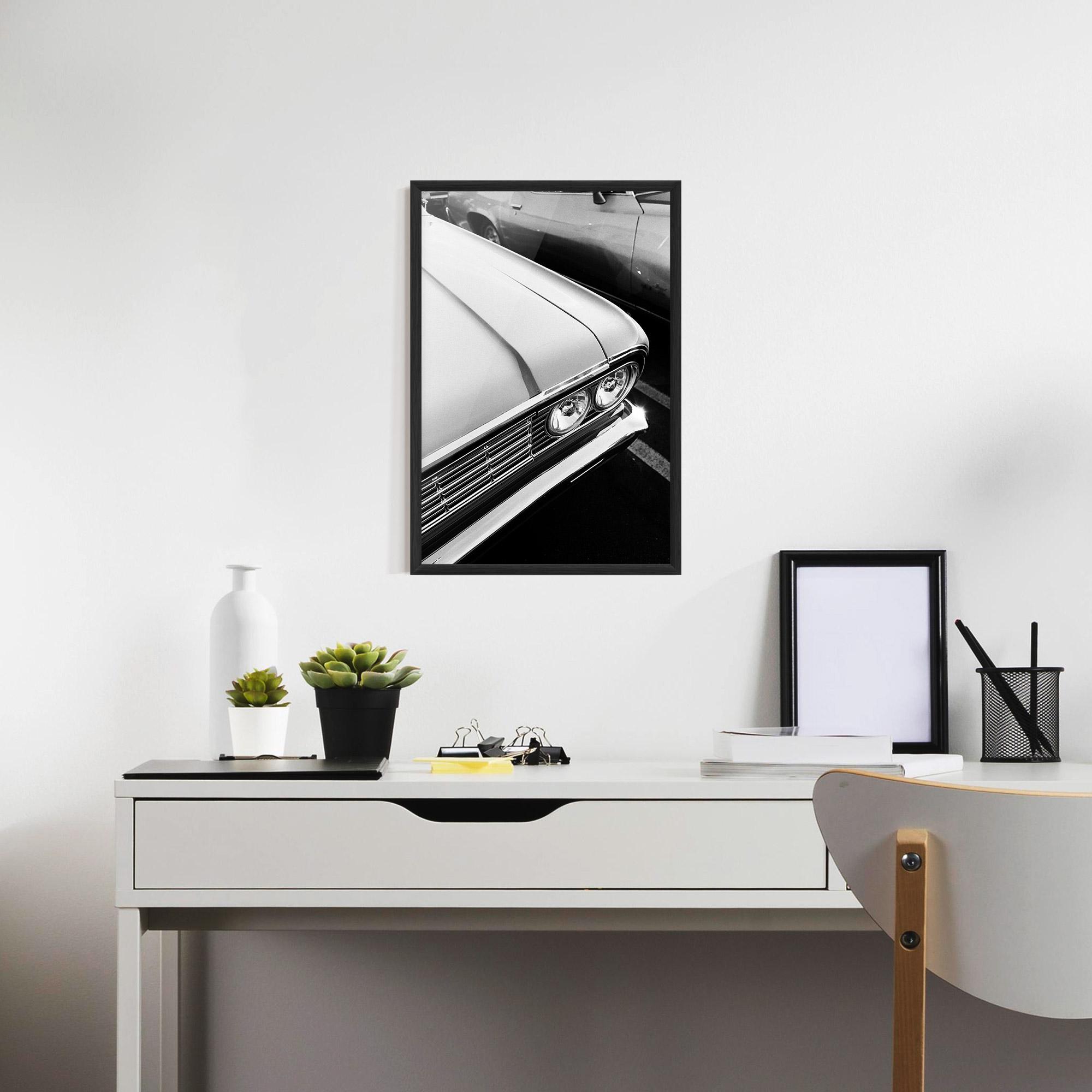 Poster Înrămat Grey Vintage Car mockup 7