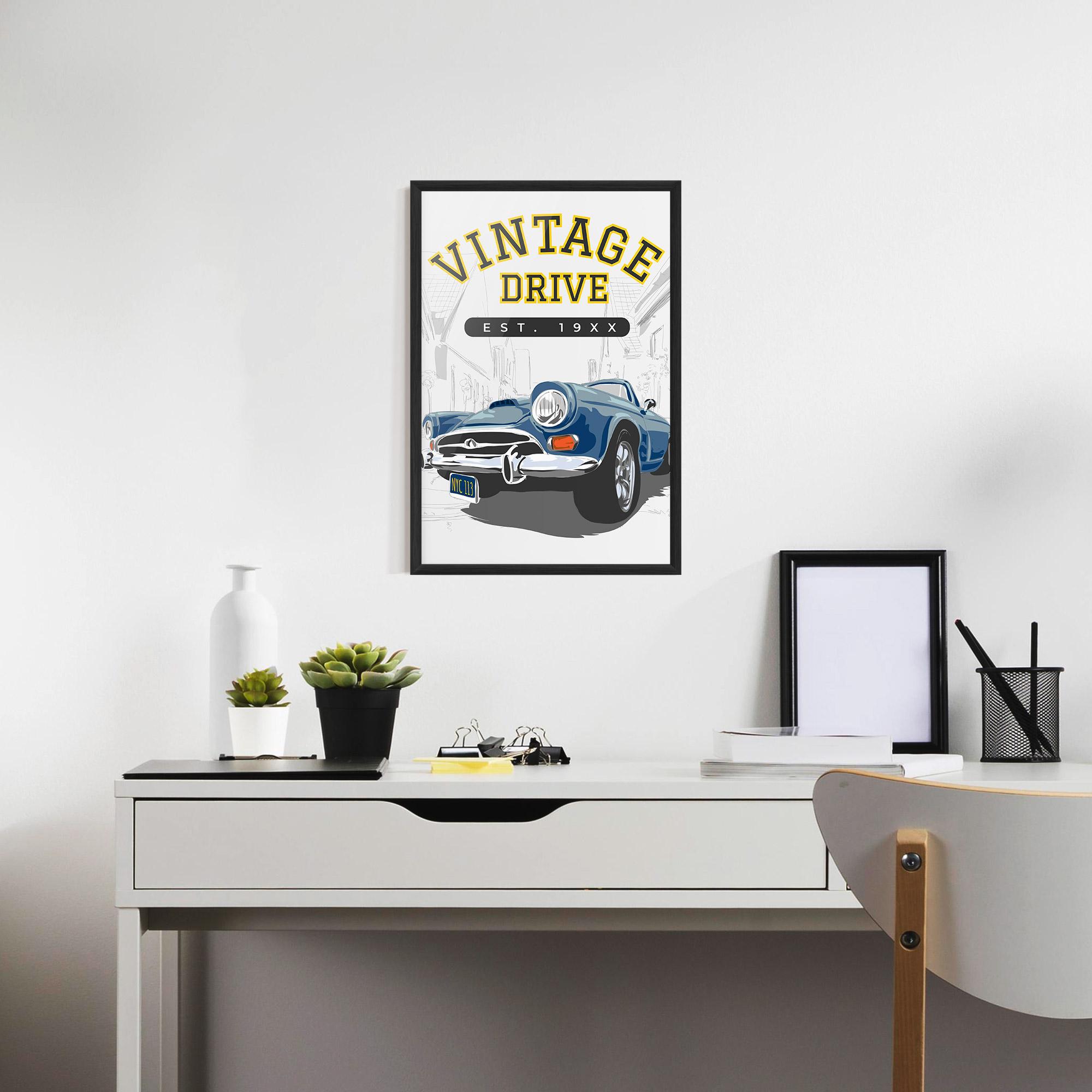 Poster Înrămat Vintage Drive mockup 7