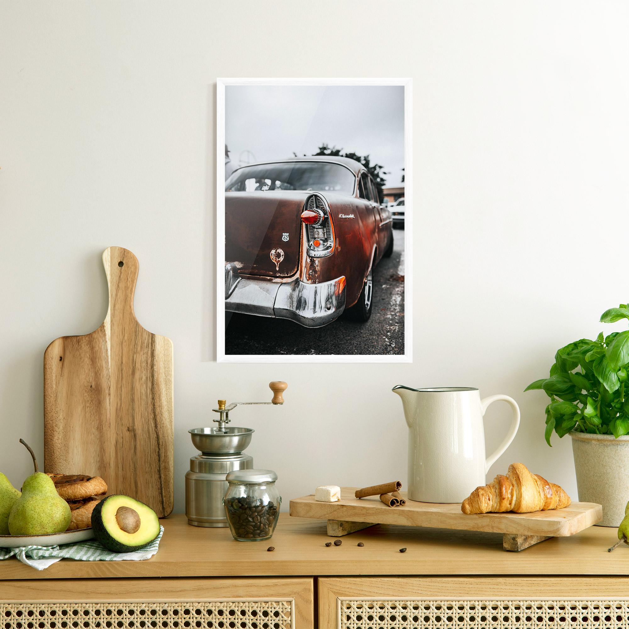 Poster Înrămat Car Old Brown mockup 8