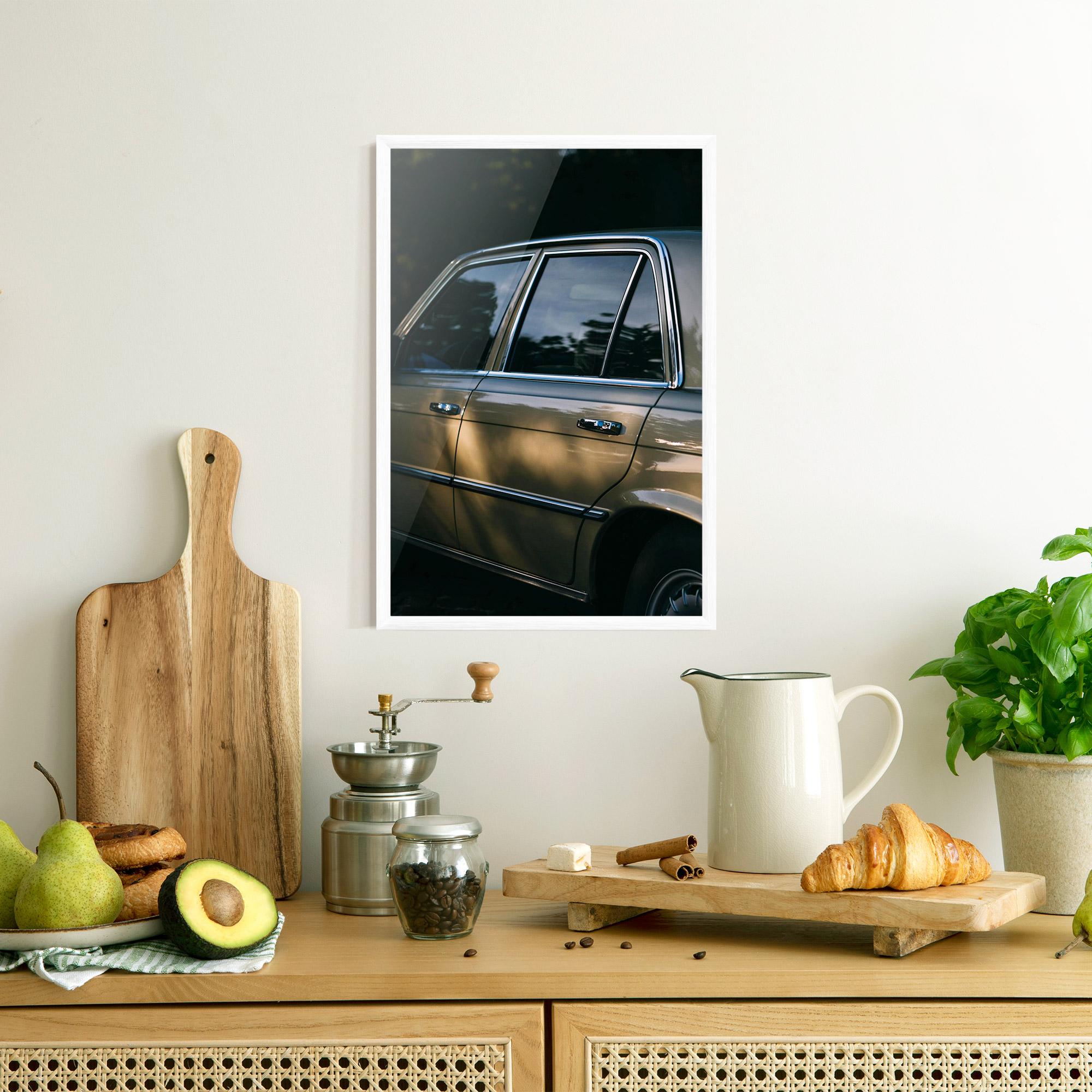 Poster Înrămat Cream Old Car mockup 8