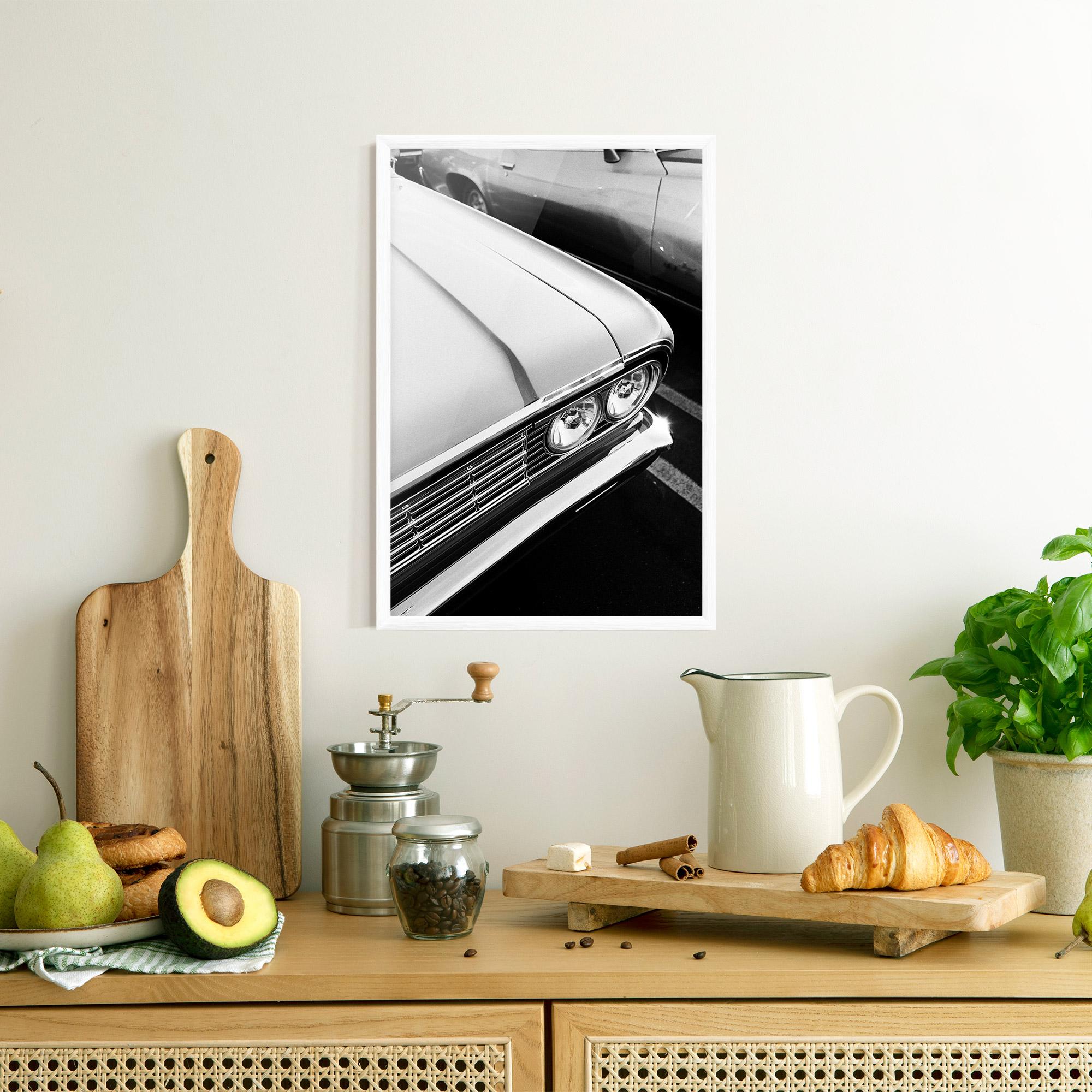 Poster Înrămat Grey Vintage Car mockup 8