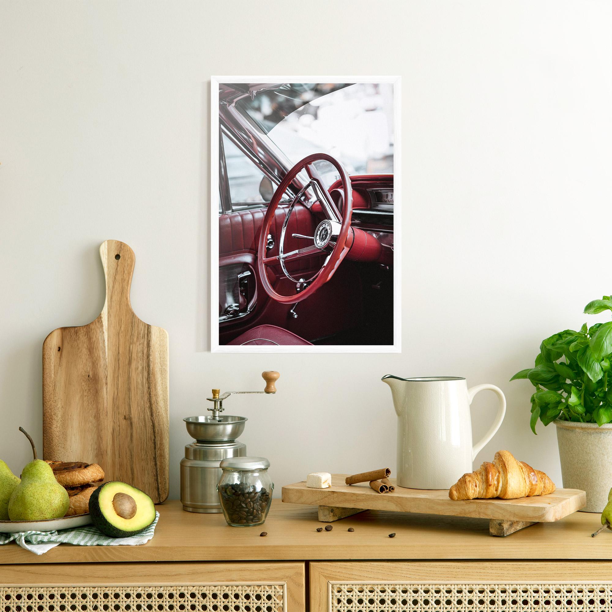 Poster Înrămat Red Steering Wheel mockup 8