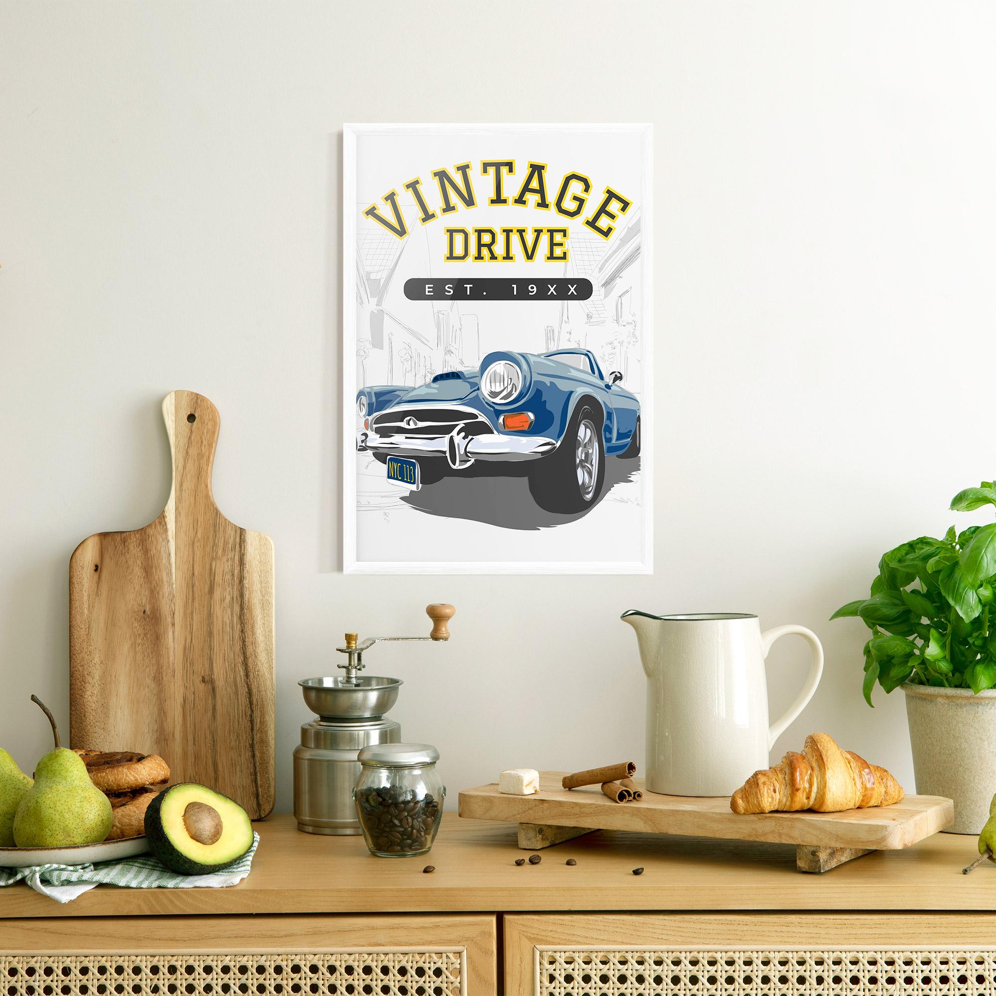 Poster Înrămat Vintage Drive mockup 8