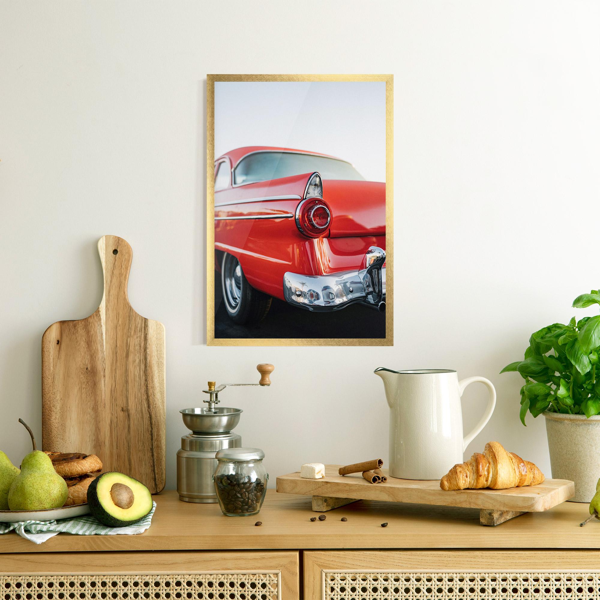 Poster Înrămat Car Classic Red mockup 8
