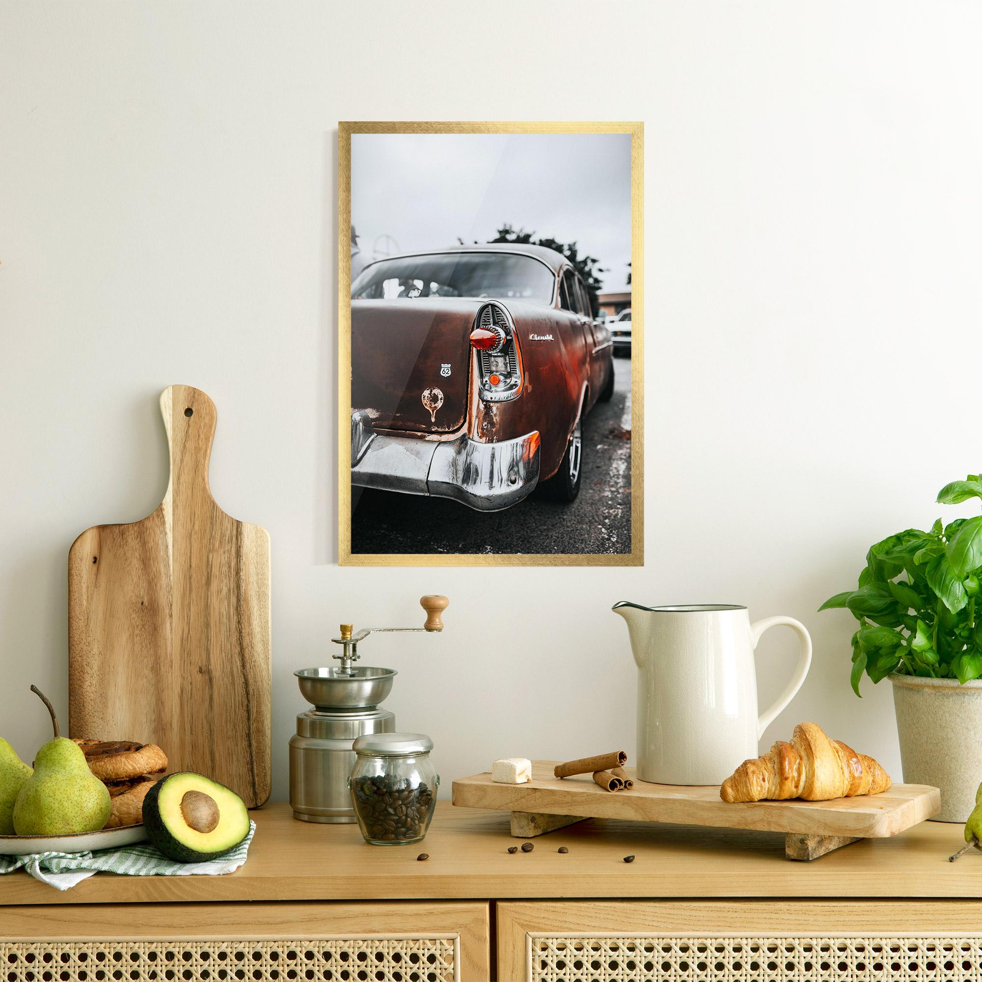 Poster Înrămat Car Old Brown mockup 8