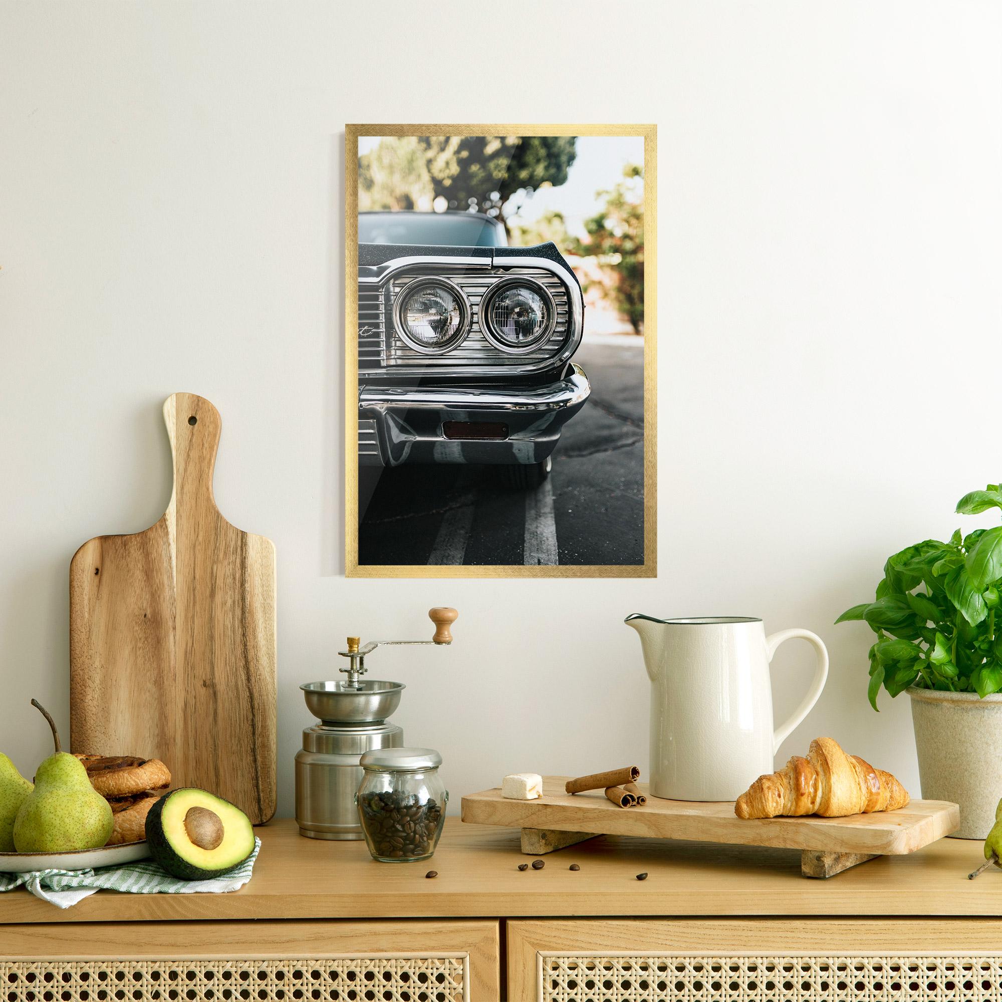 Poster Înrămat Classic Blue Car mockup 8