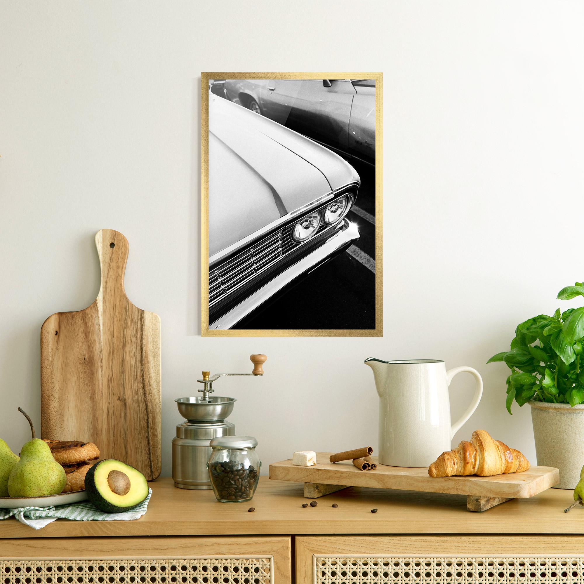 Poster Înrămat Grey Vintage Car mockup 8