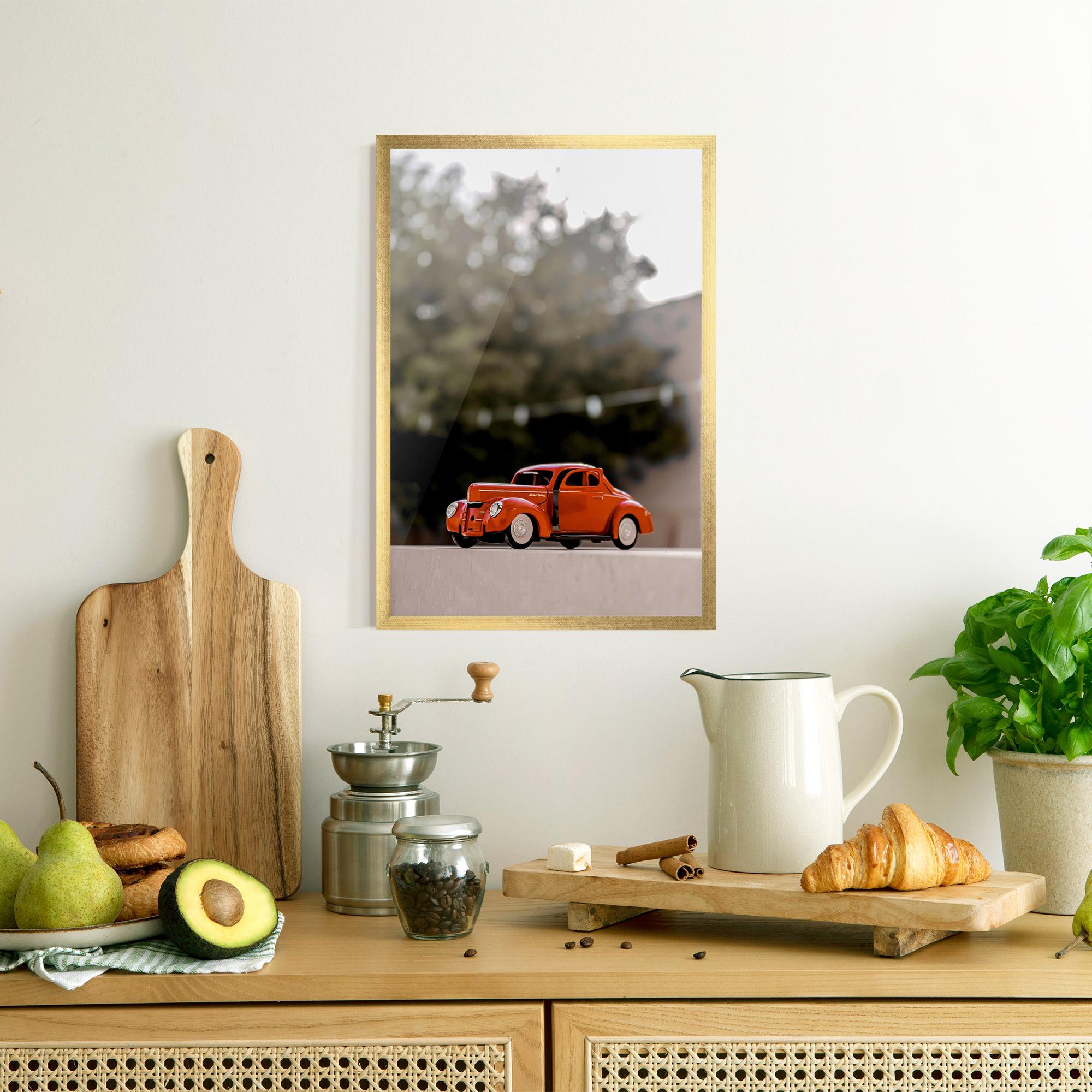 Poster Înrămat Orange Toy Car mockup 8