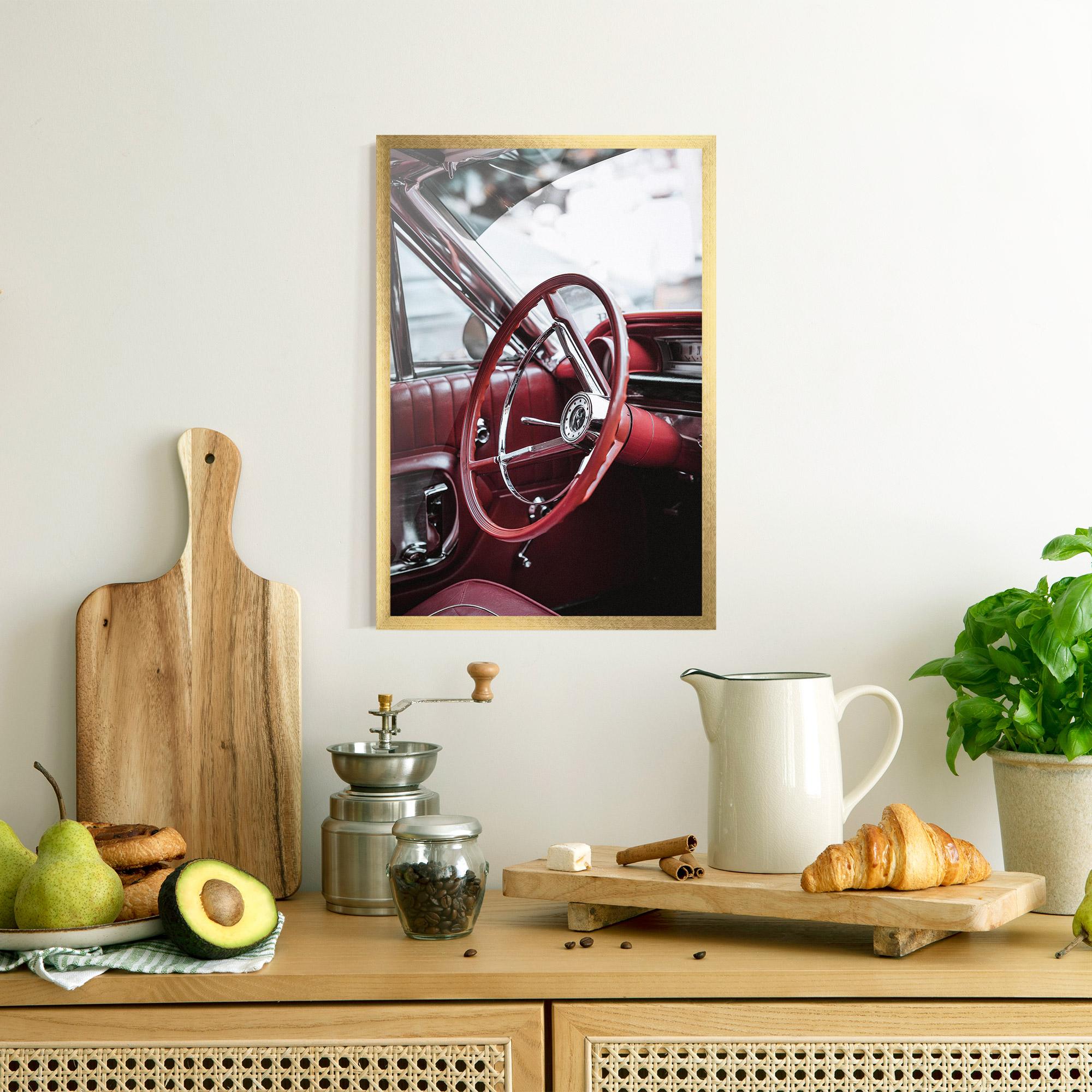 Poster Înrămat Red Steering Wheel mockup 8