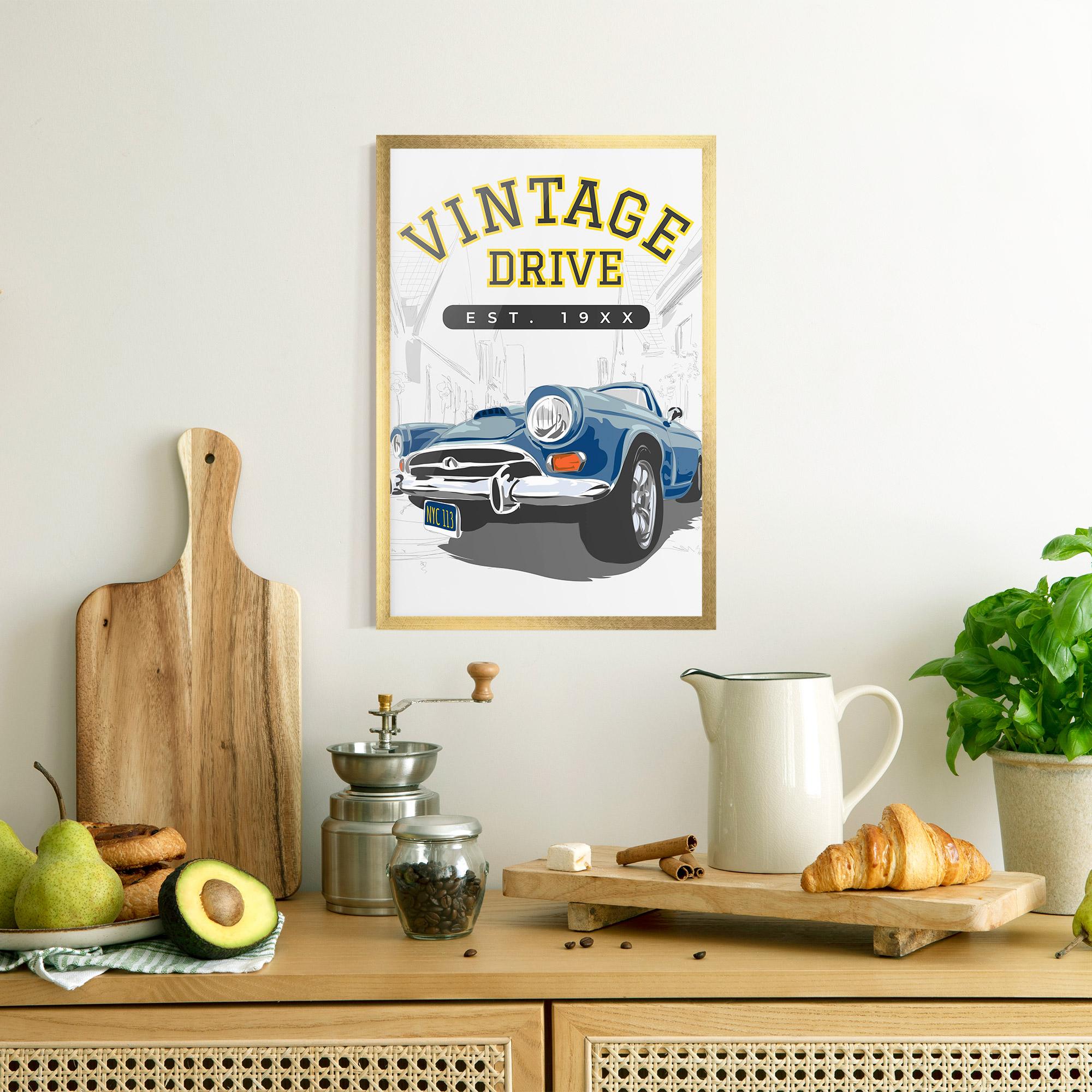 Poster Înrămat Vintage Drive mockup 8