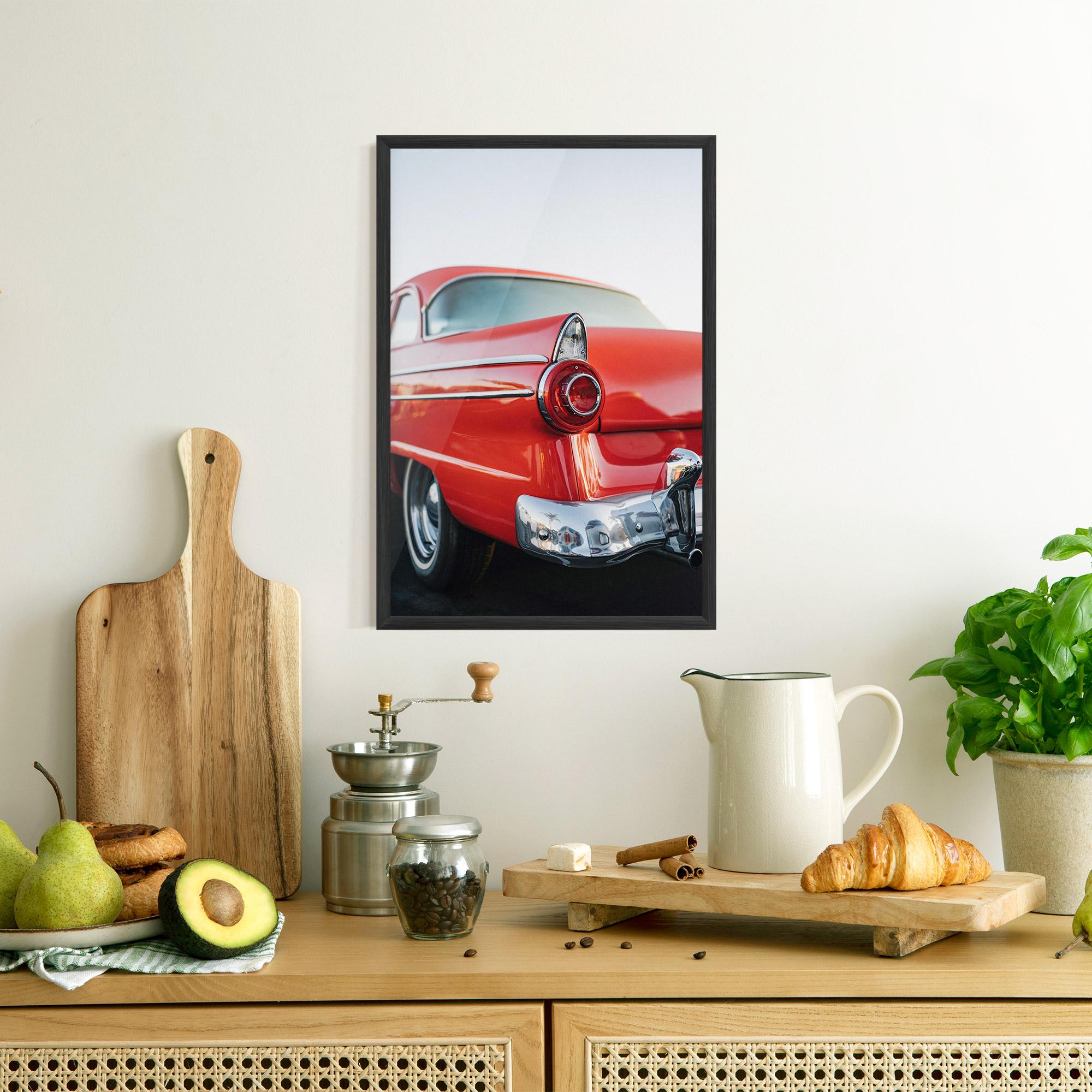 Poster Înrămat Car Classic Red mockup 8