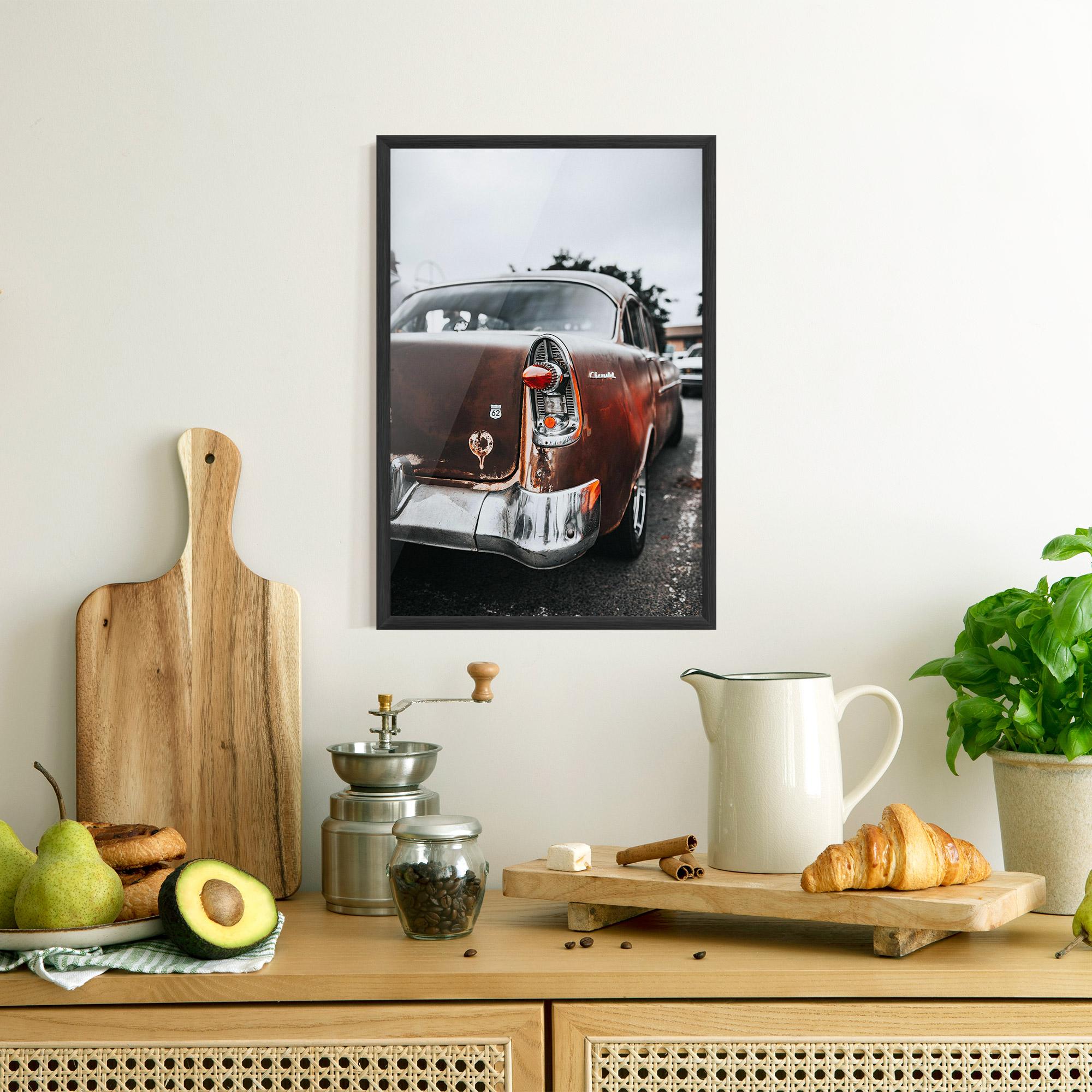 Poster Înrămat Car Old Brown mockup 8