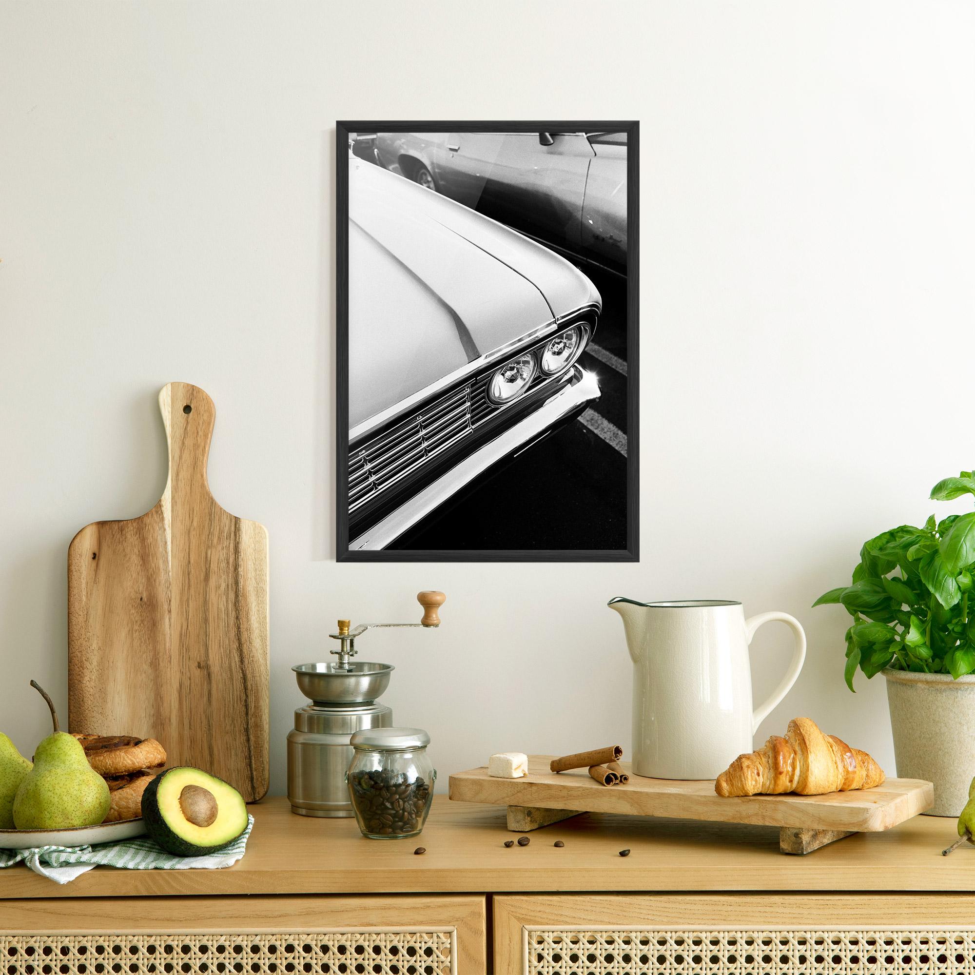 Poster Înrămat Grey Vintage Car mockup 8