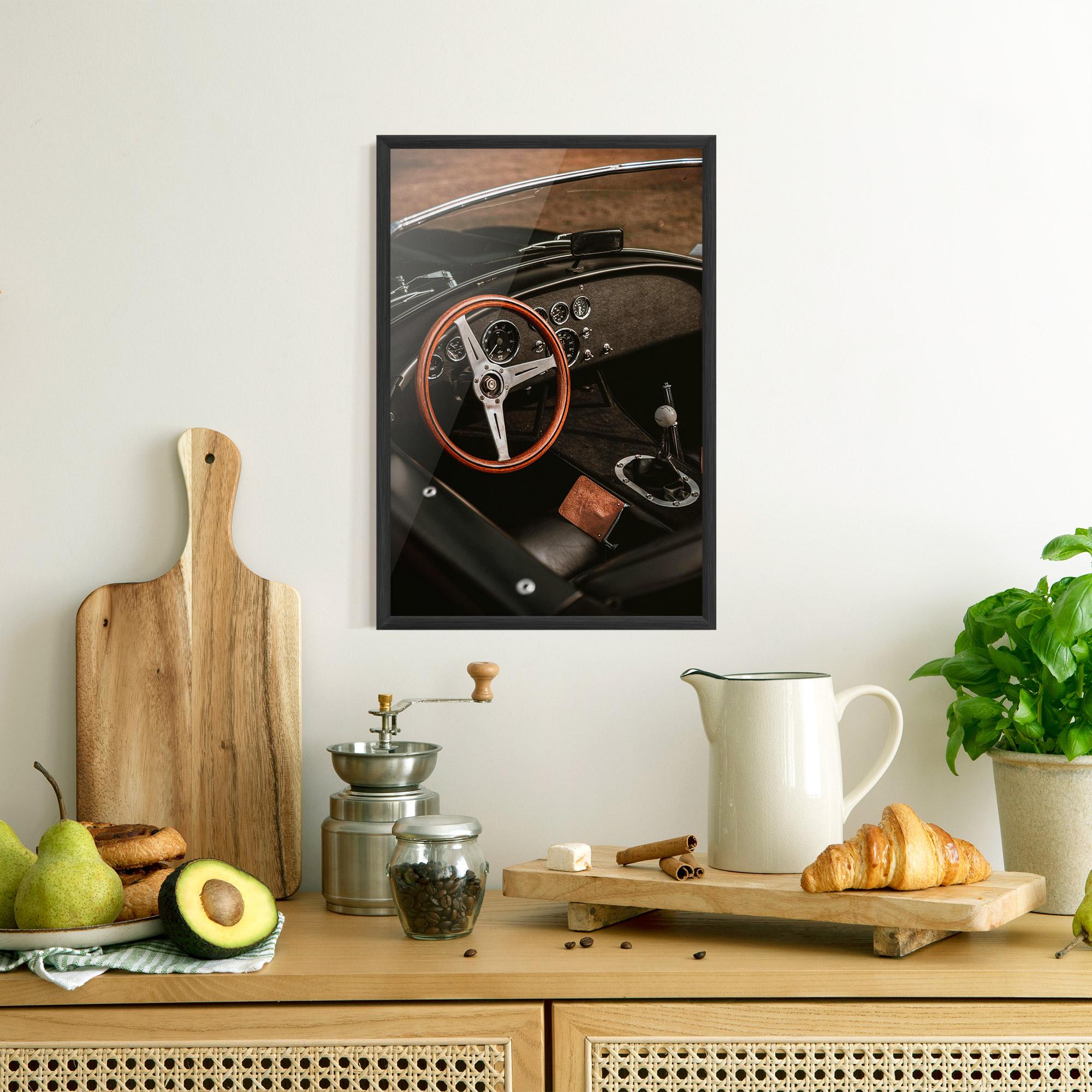Poster Înrămat Orange Steering Wheel mockup 8