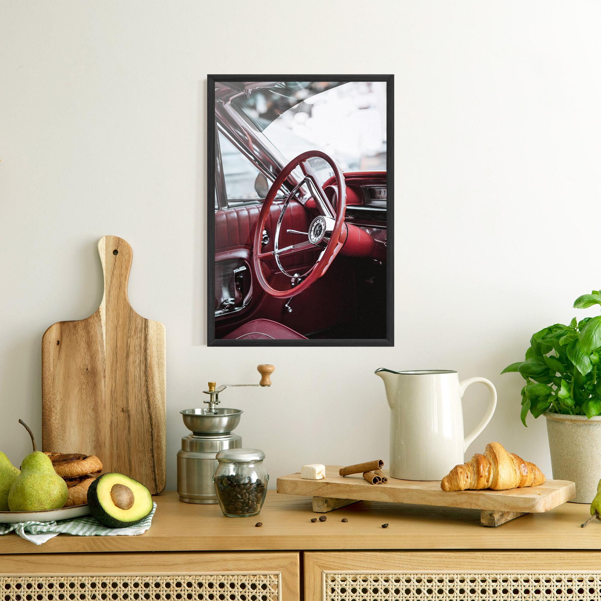 Poster Înrămat Red Steering Wheel mockup 8