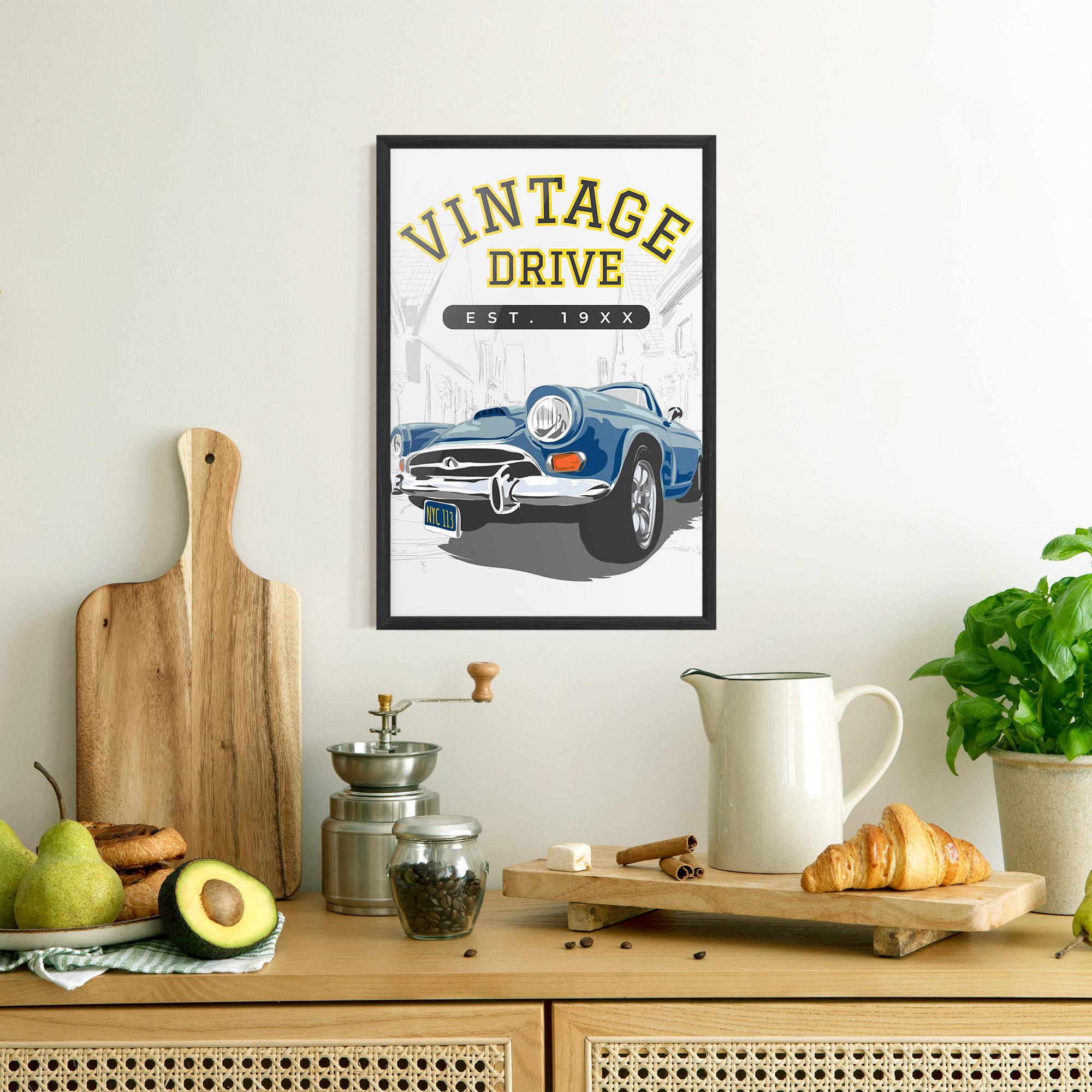 Poster Înrămat Vintage Drive mockup 8