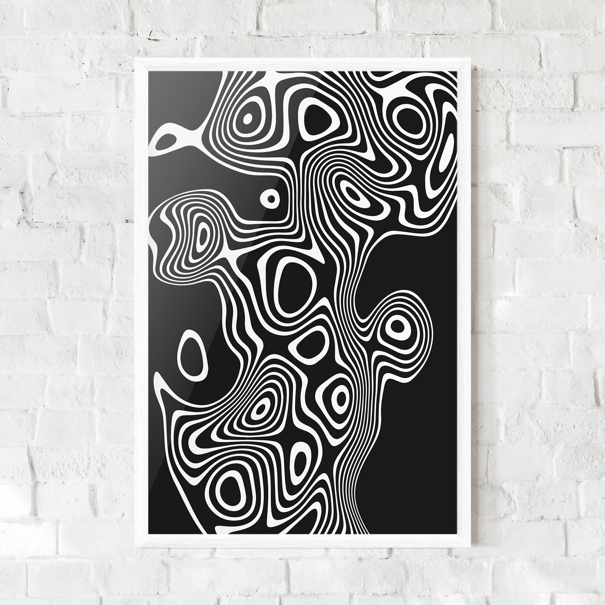 Poster Înrămat Abstract Grey Black Line mockup 0