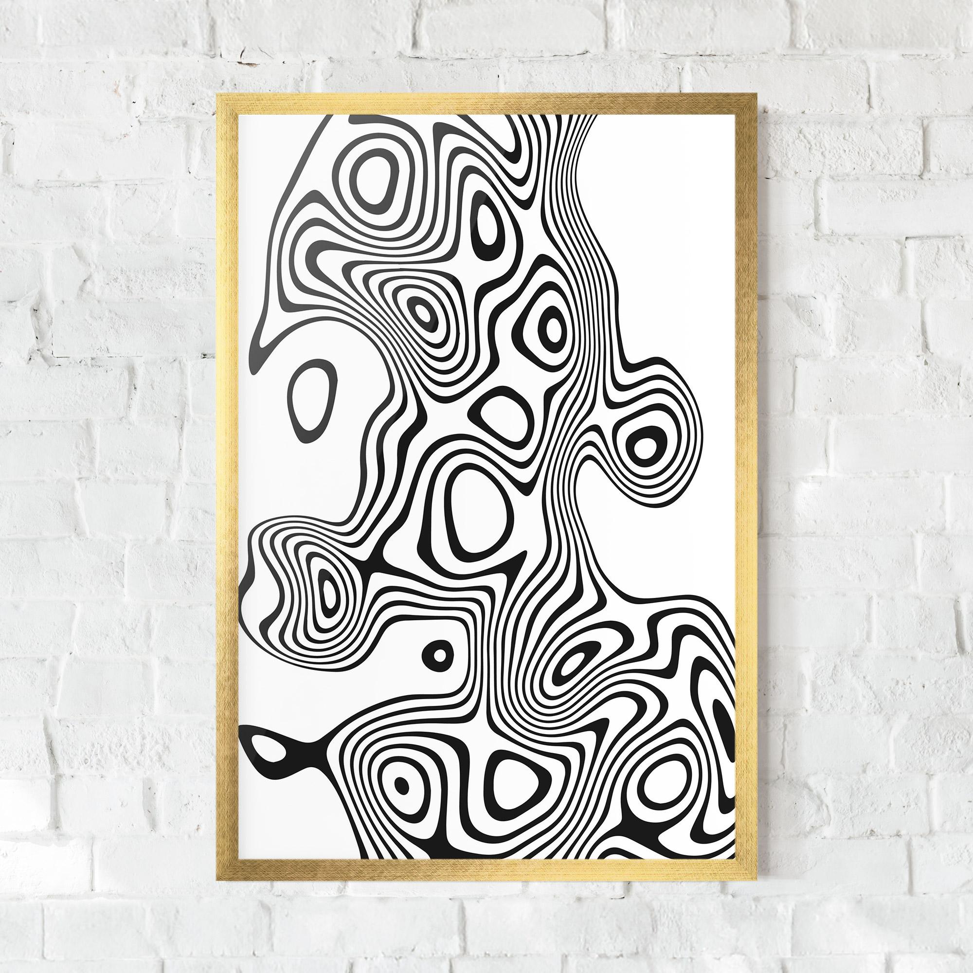 Poster Înrămat Abstract Line Grey Black mockup 0