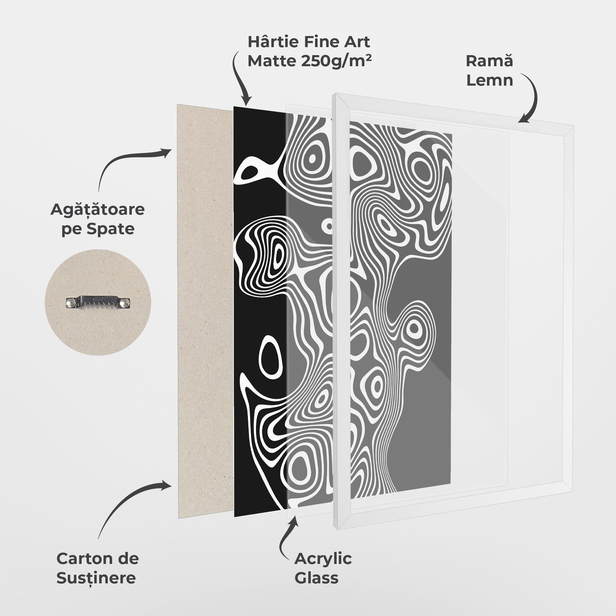 Poster Înrămat Abstract Grey Black Line mockup 1