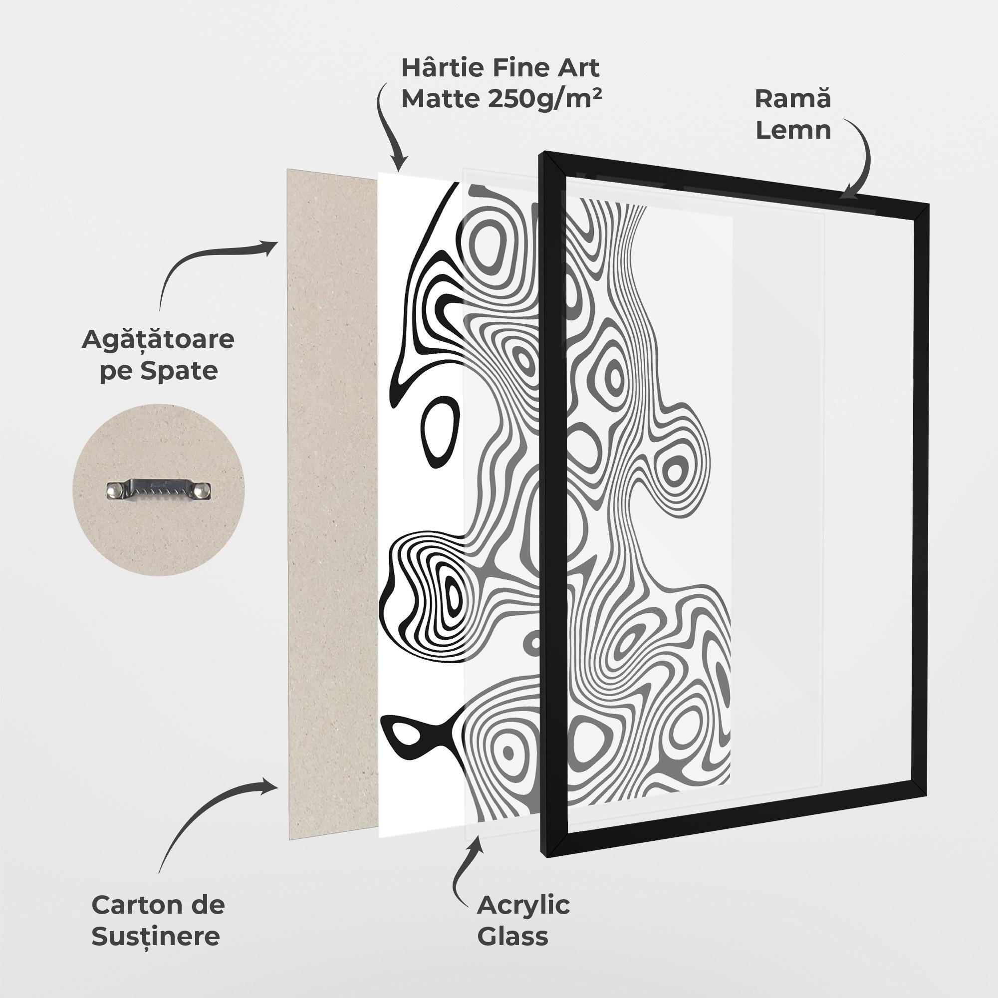 Poster Înrămat Abstract Line Grey Black mockup 1