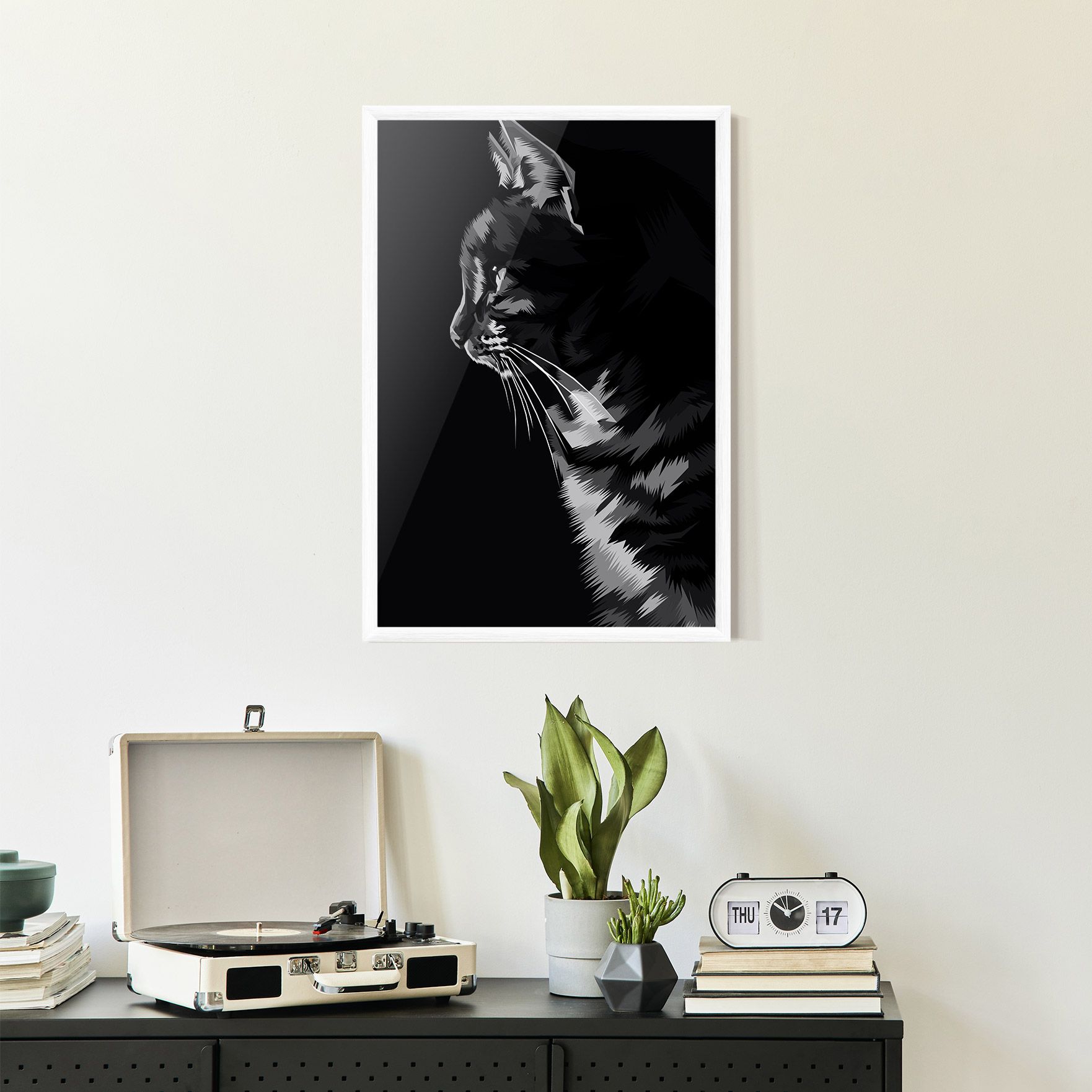 Black Grey Cat mockup 2