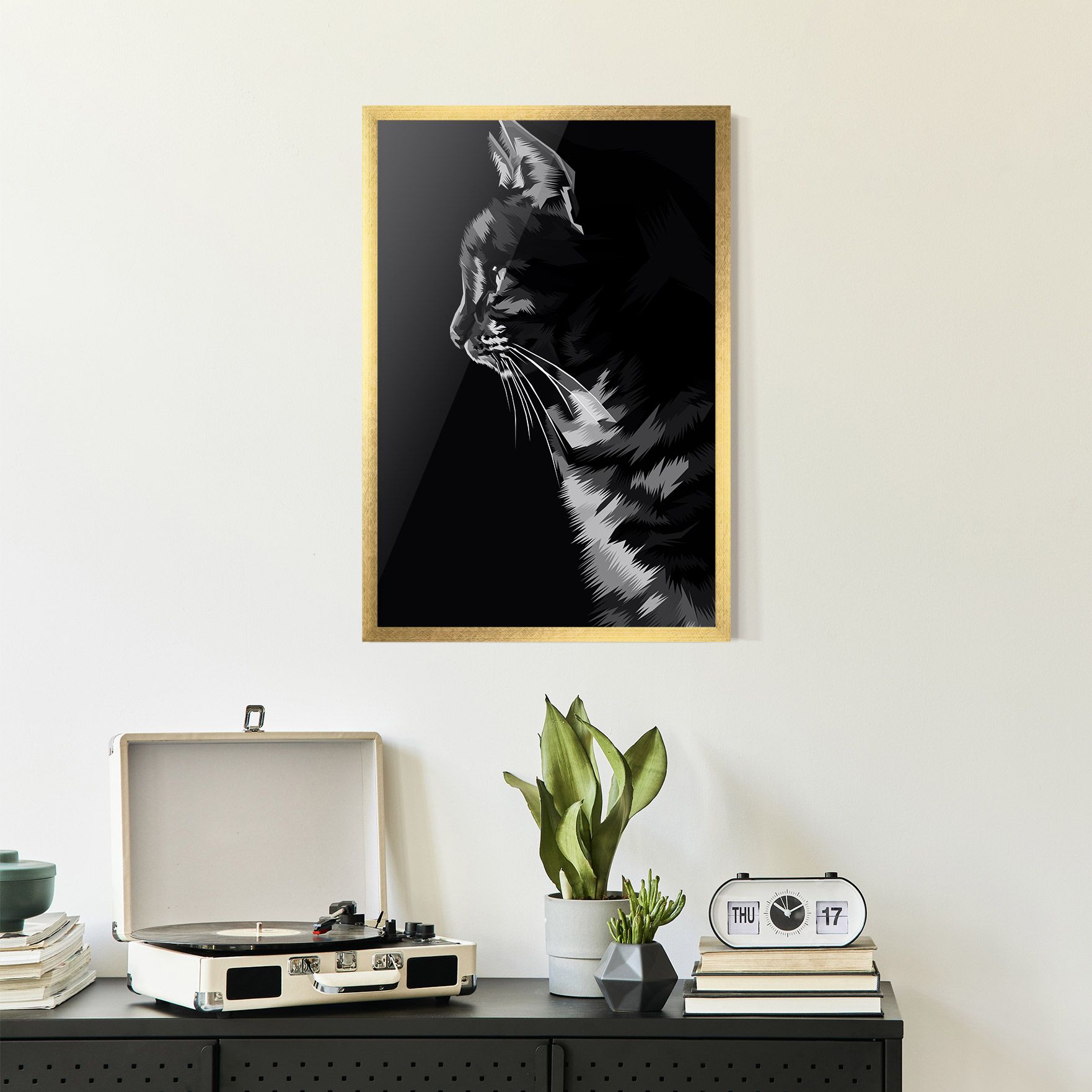 Black Grey Cat mockup 2