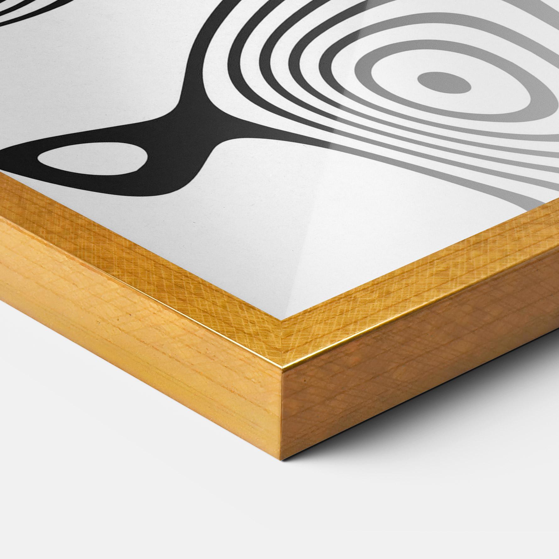 Poster Înrămat Abstract Line Grey Black mockup 3