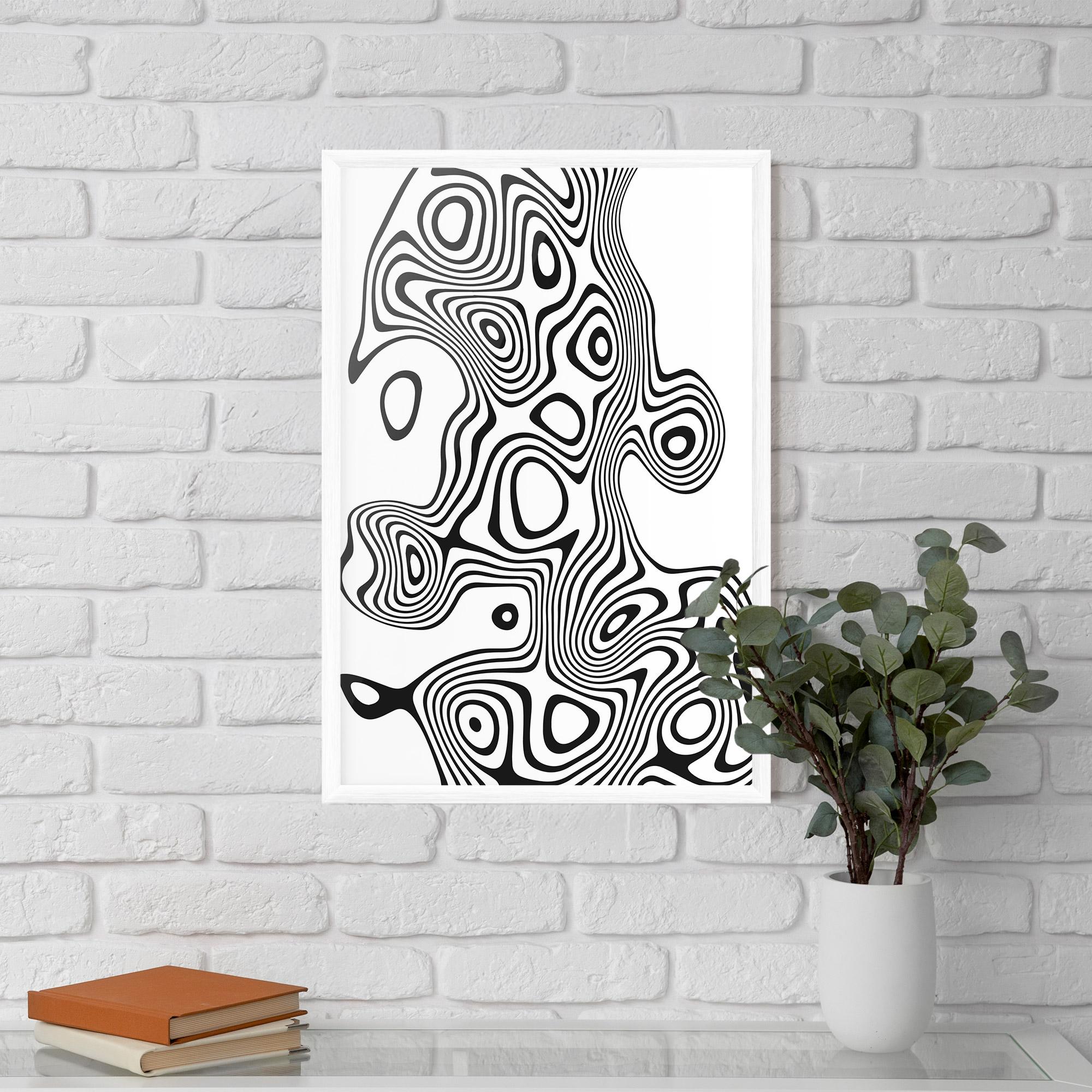 Poster Înrămat Abstract Line Grey Black mockup 5