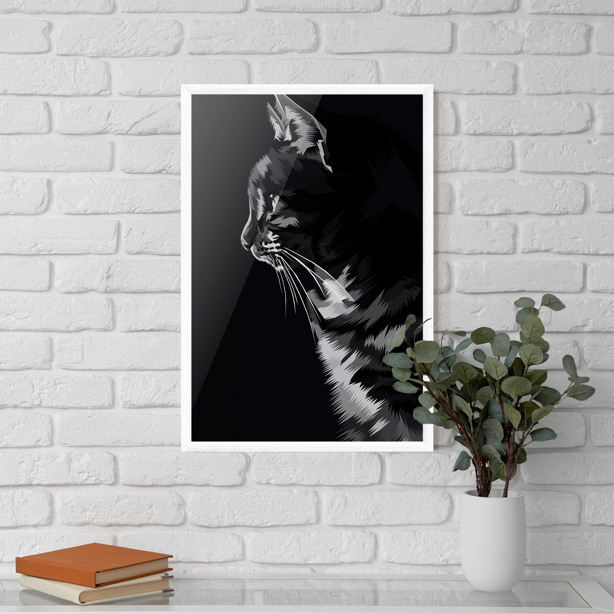 Poster Înrămat Black Grey Cat mockup 5