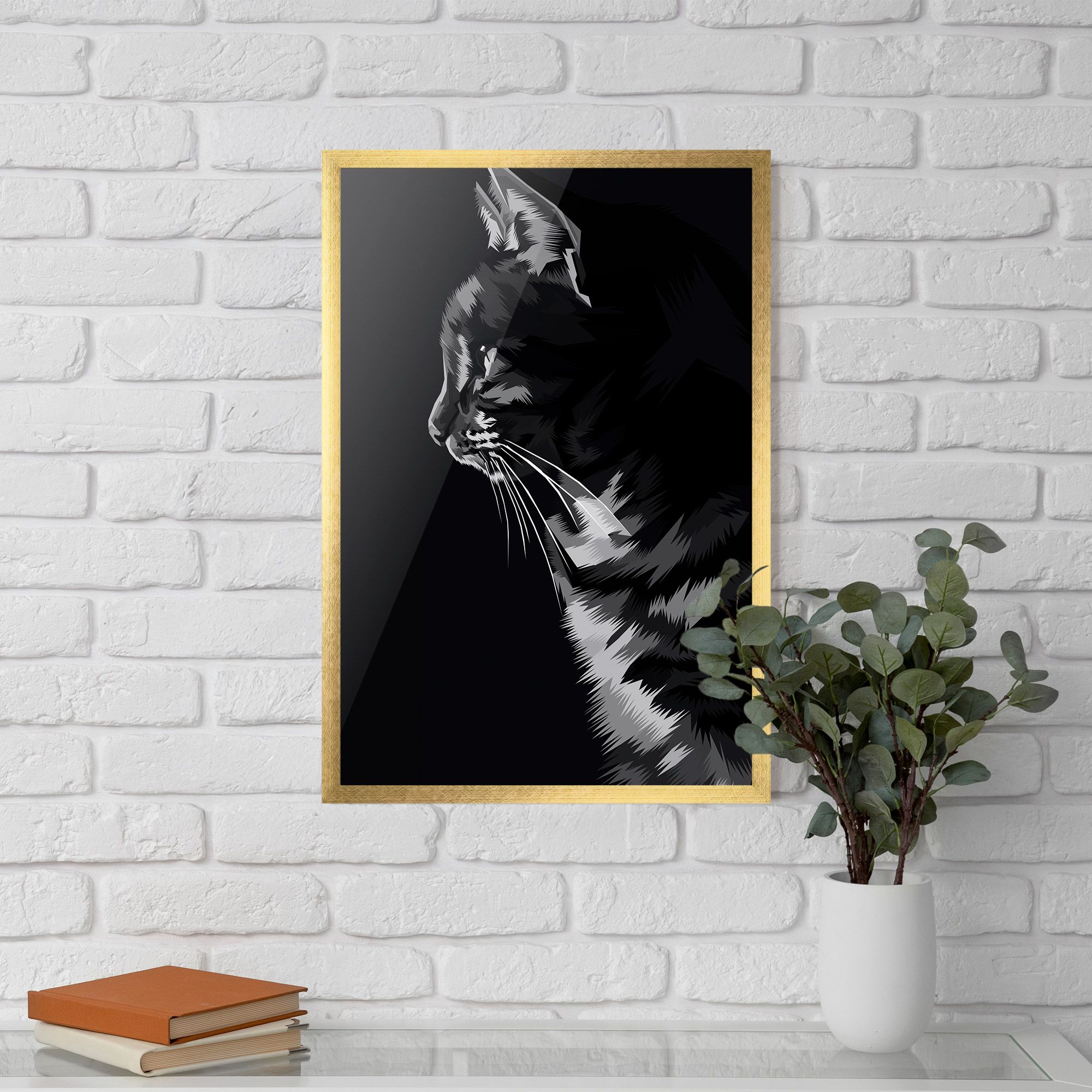 Black Grey Cat mockup 5