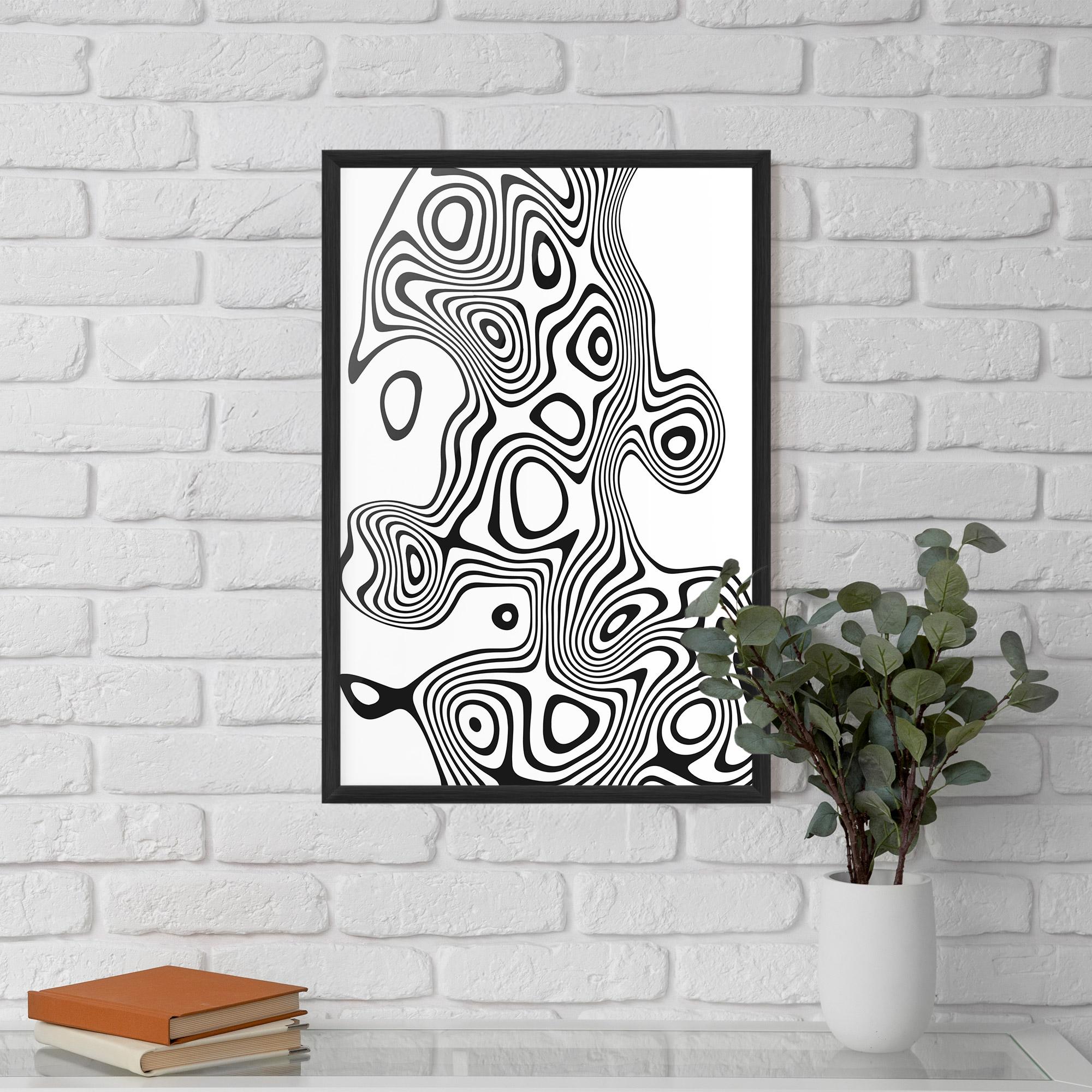 Poster Înrămat Abstract Line Grey Black mockup 5