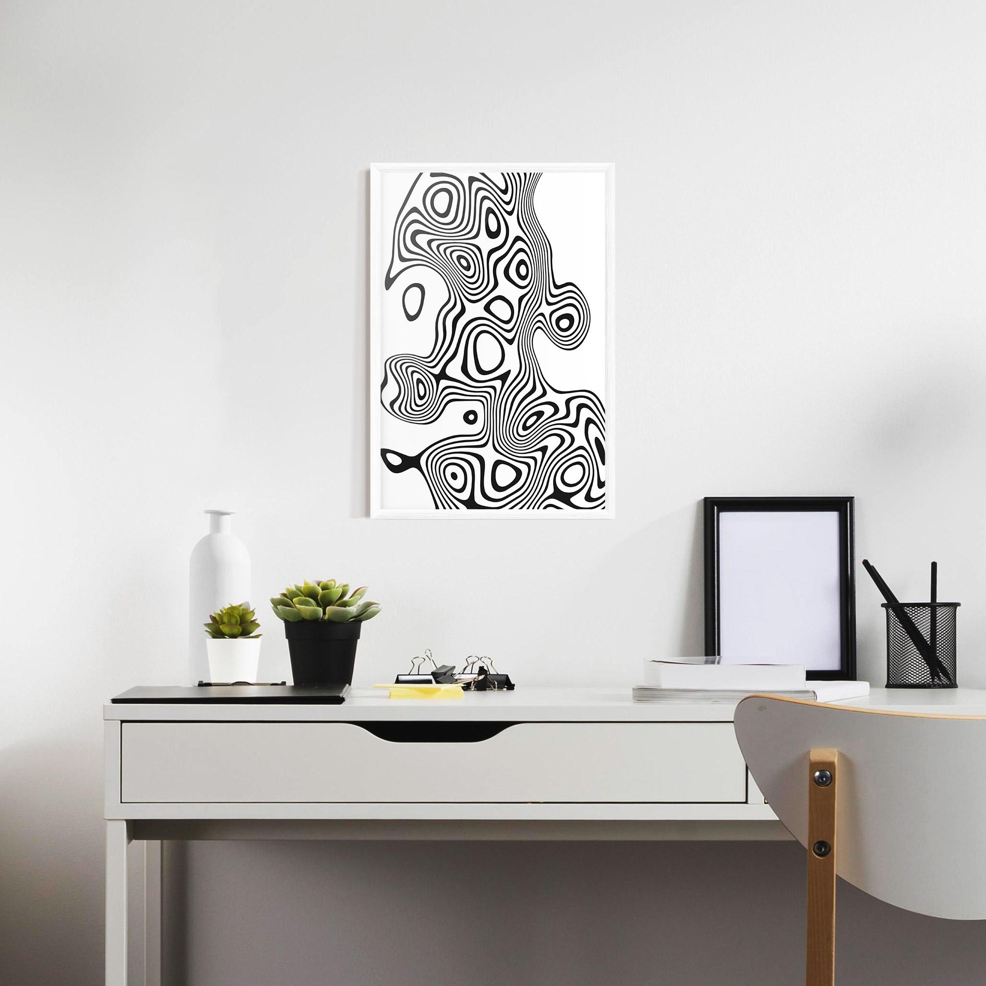 Poster Înrămat Abstract Line Grey Black mockup 7