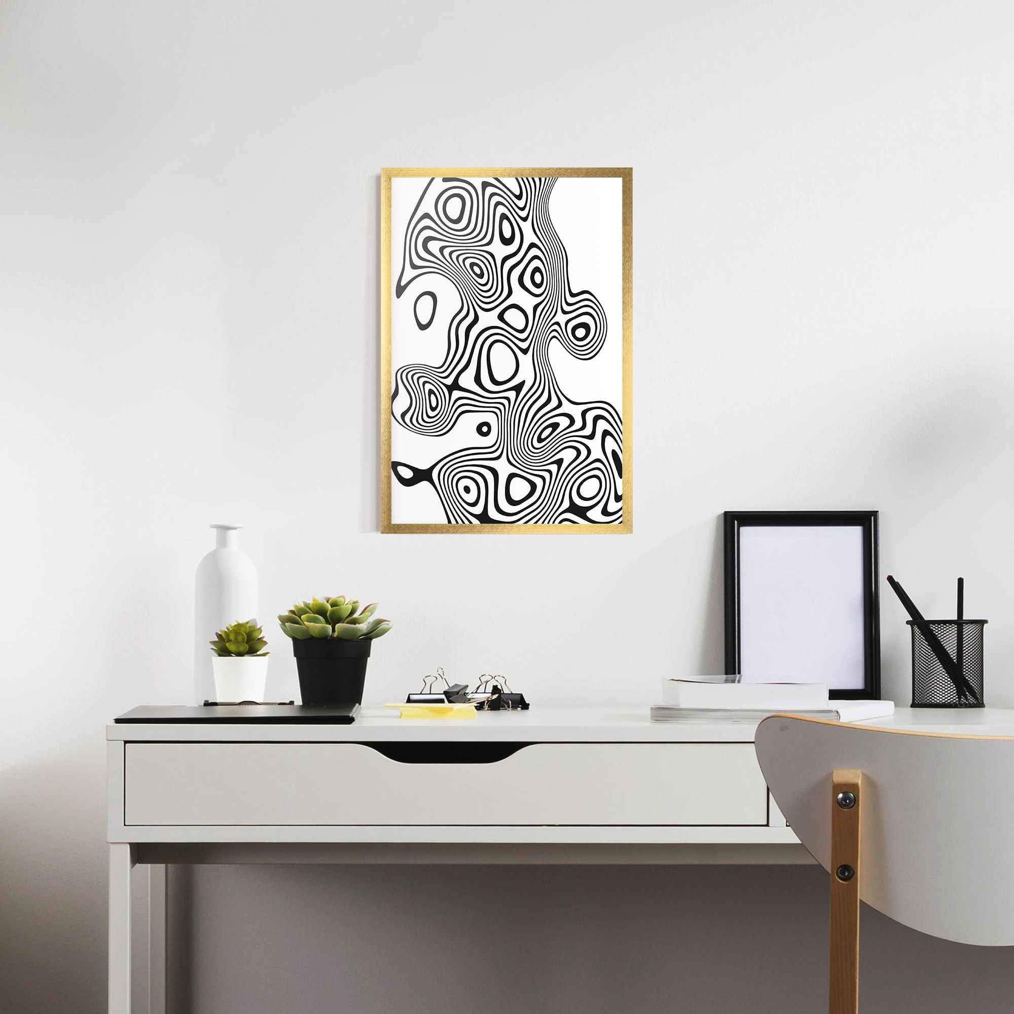 Abstract Line Grey Black mockup 7