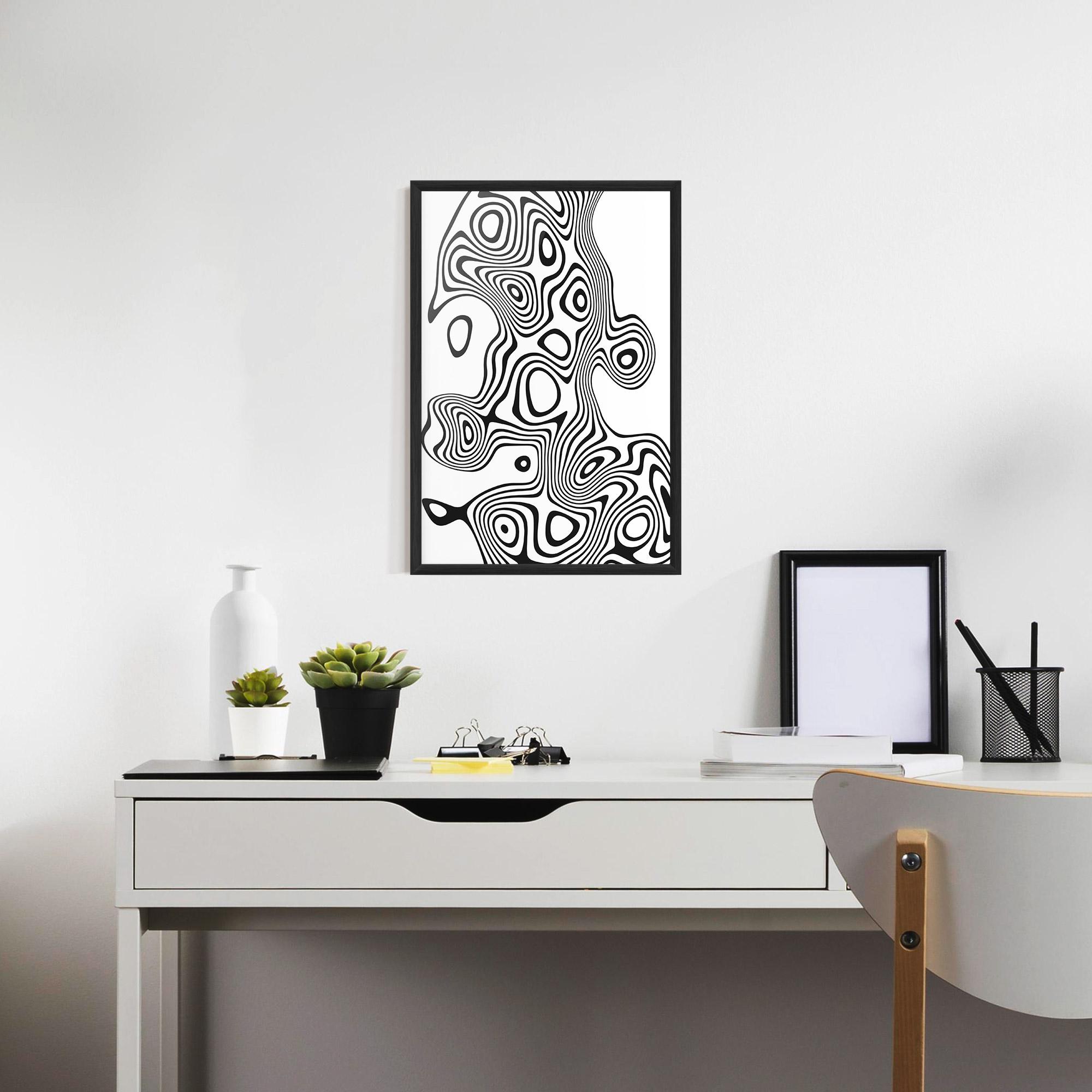 Poster Înrămat Abstract Line Grey Black mockup 7