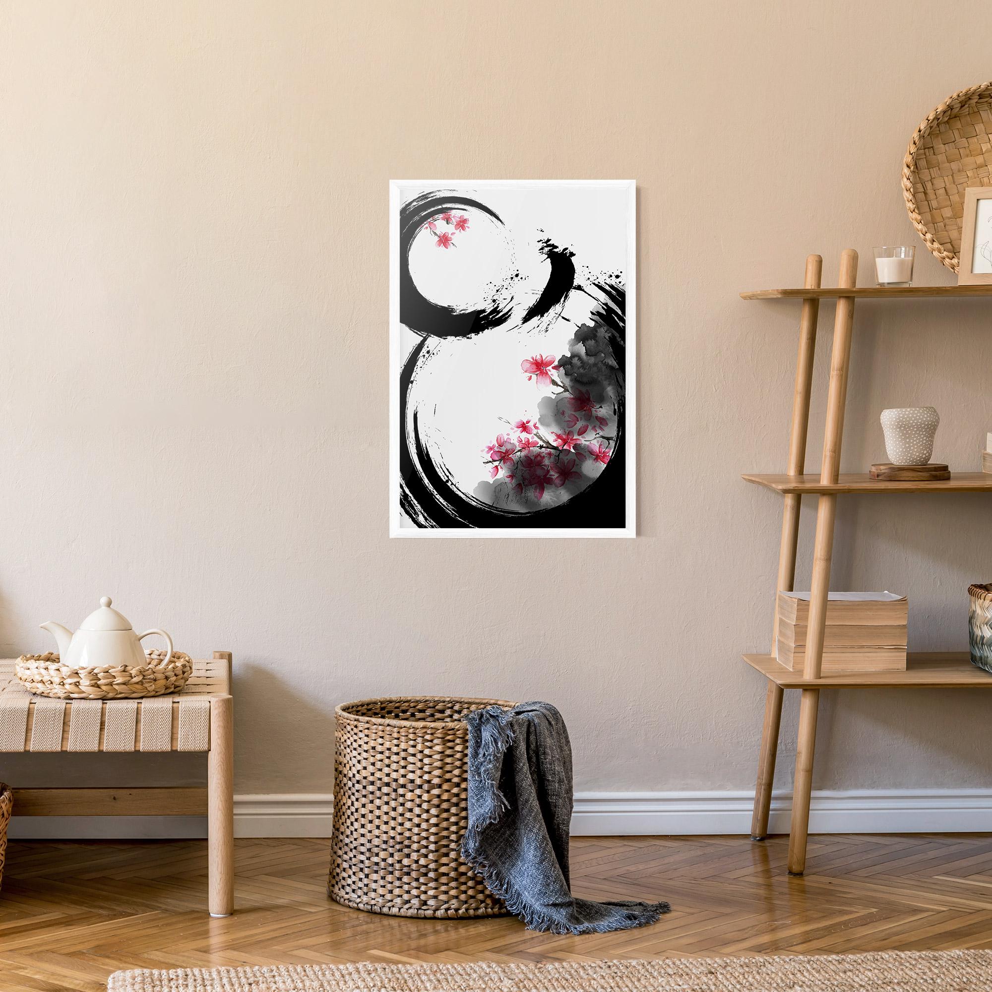 Poster Înrămat Pink Flower Smoke mockup 9