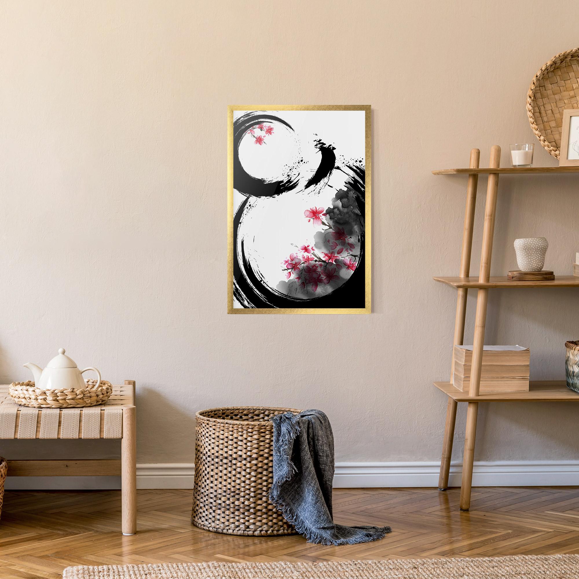 Poster Înrămat Pink Flower Smoke mockup 9